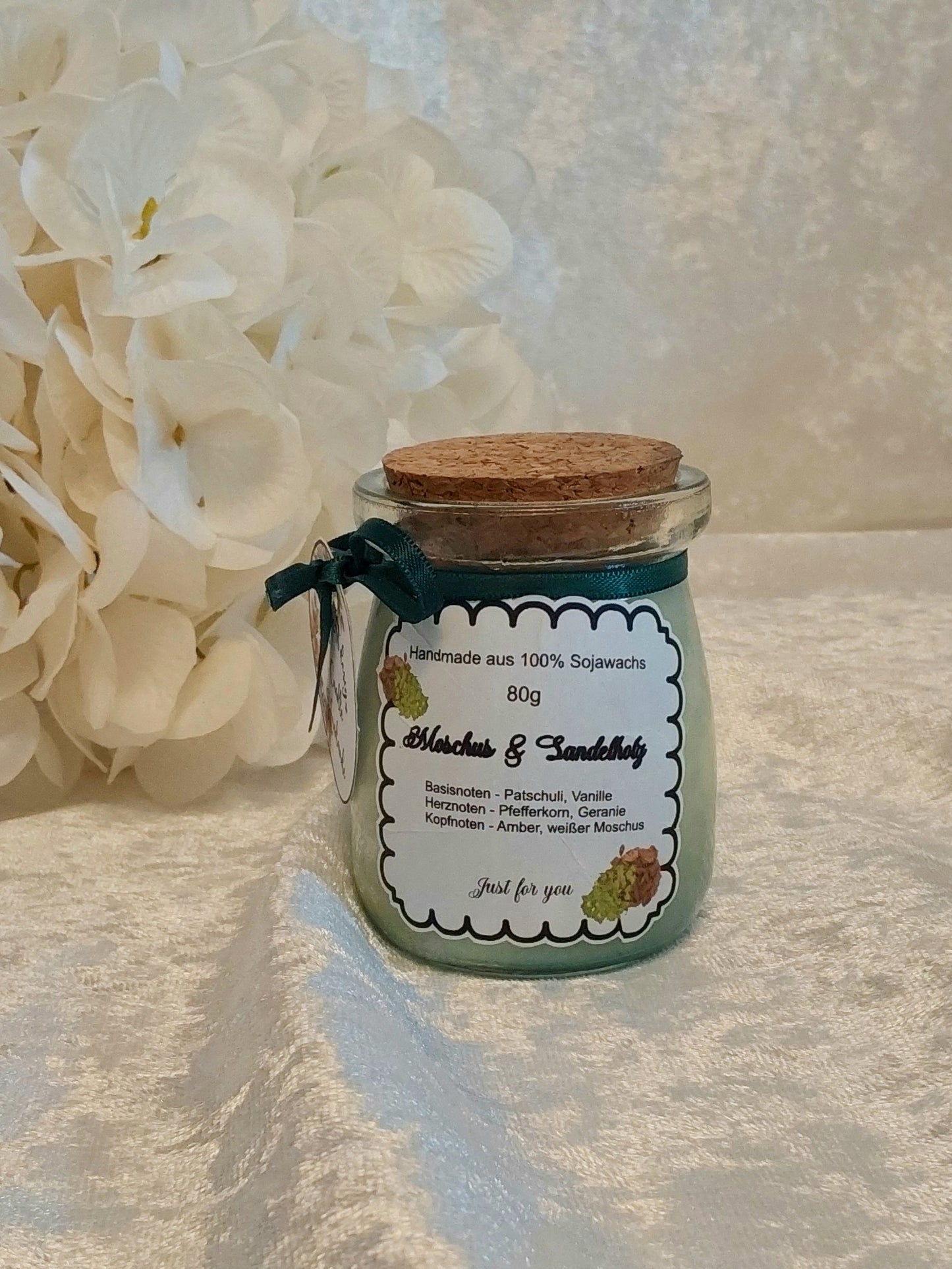 Duftkerze im Glas, Moschus & Sandelholz 80g