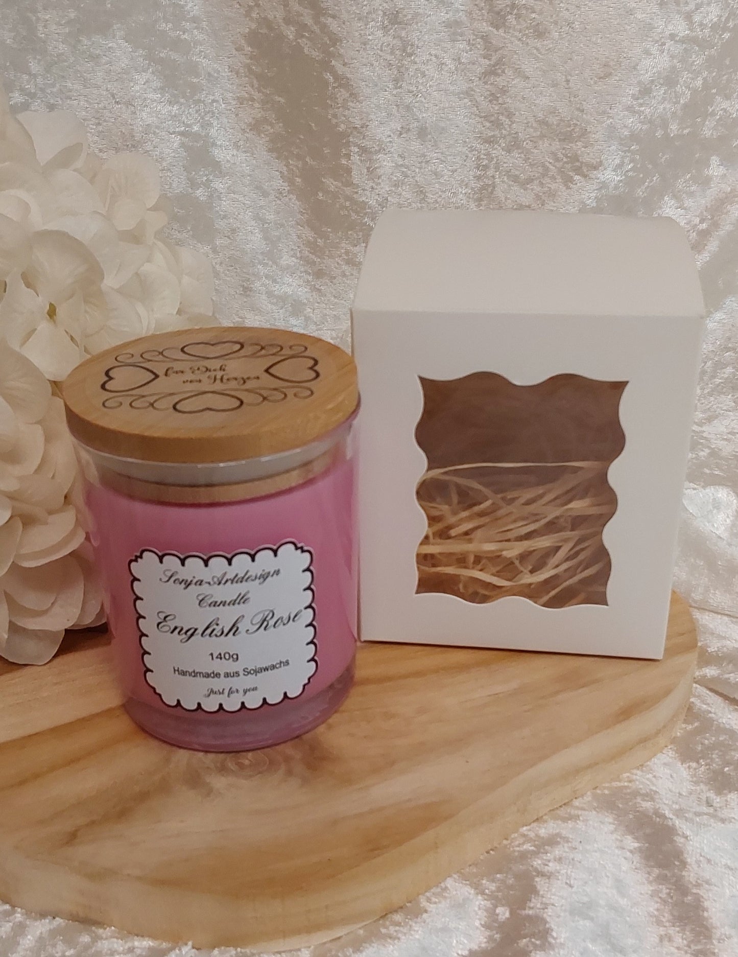 Duftkerze im Glas, English Rose 140g