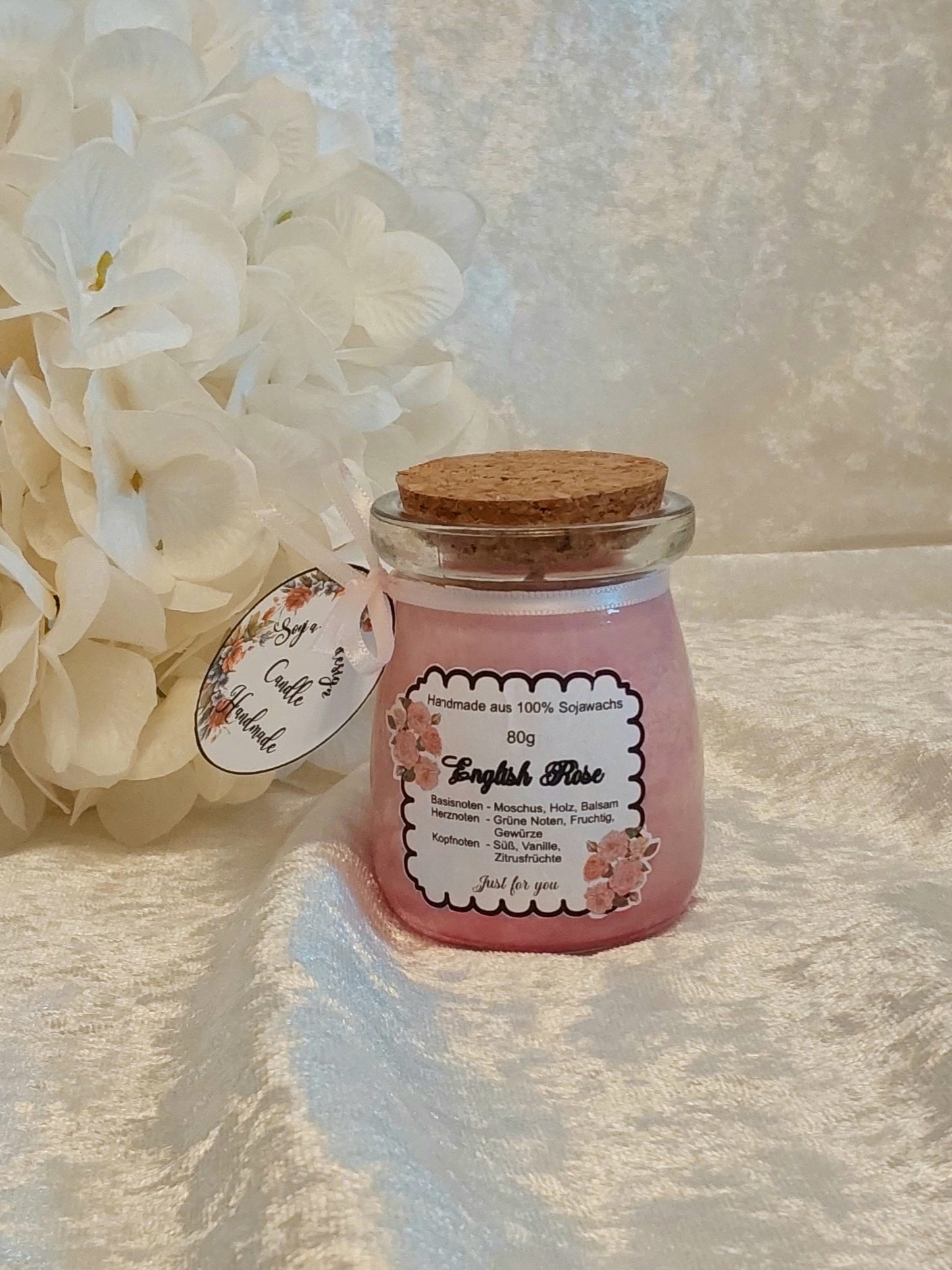 Duftkerze im Glas, English Rose 80g