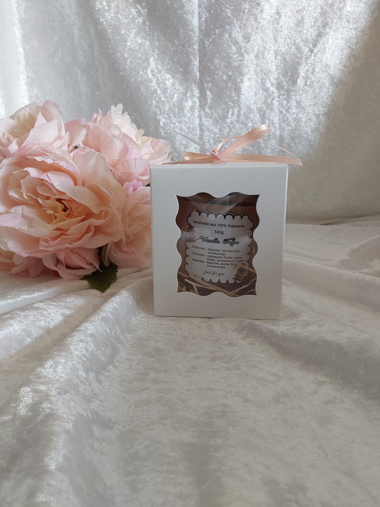 Duftkerze im Glas, Vanille Toffee 140g