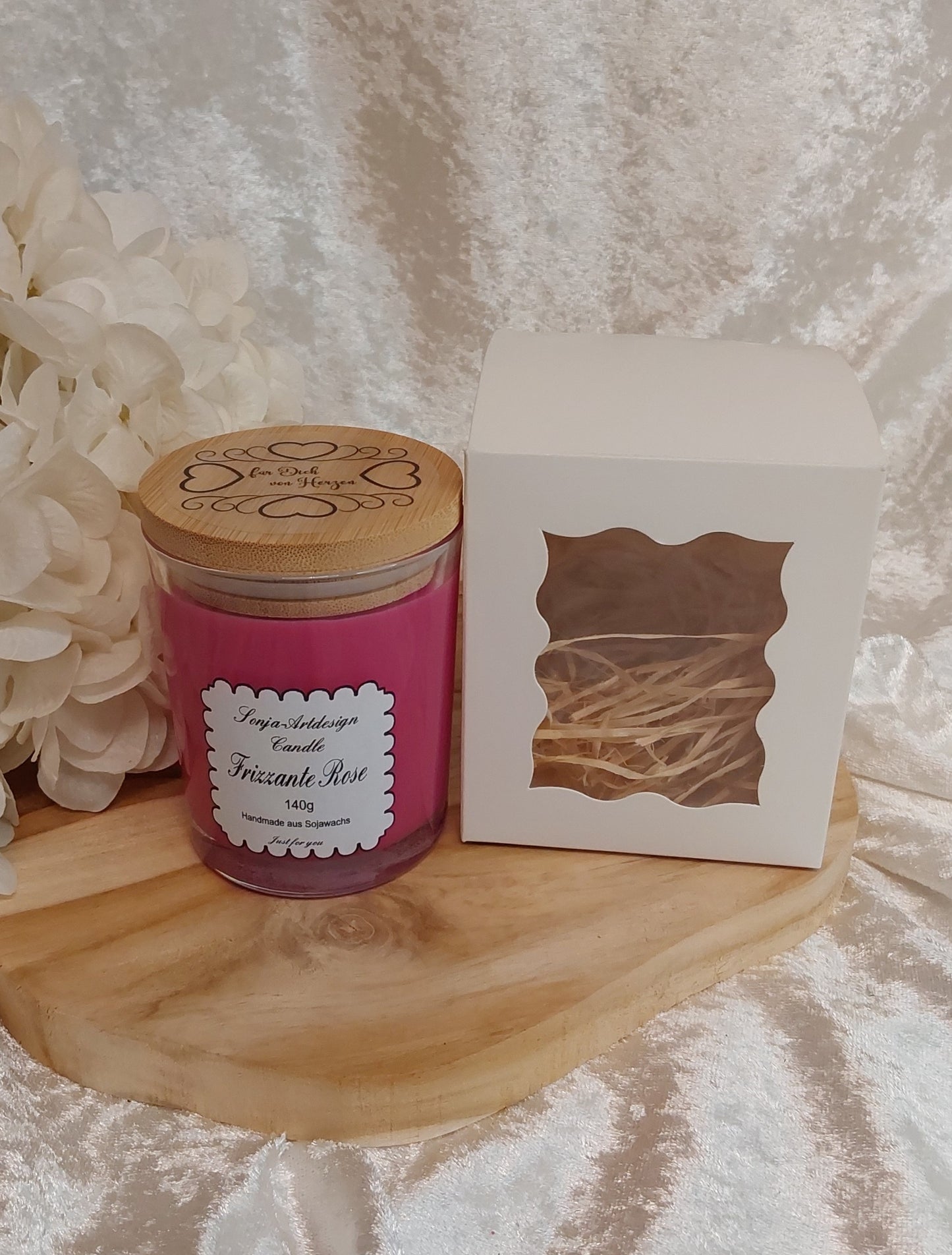 Duftkerze im Glas Frizzante Rose 140g