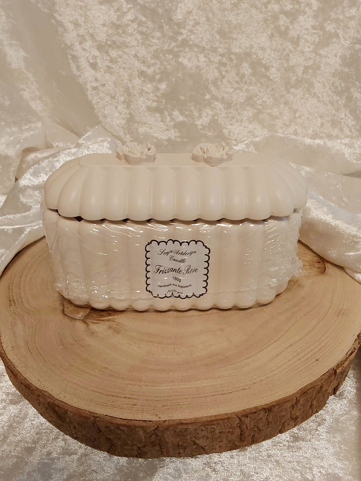 Duftkerze in Wellendose mit Deckel Frizzante Rose 180g