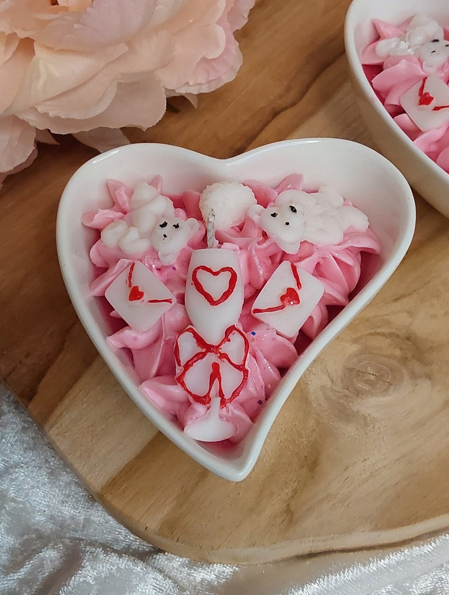 Valentinstag Kerzen im Herz-Schälchen