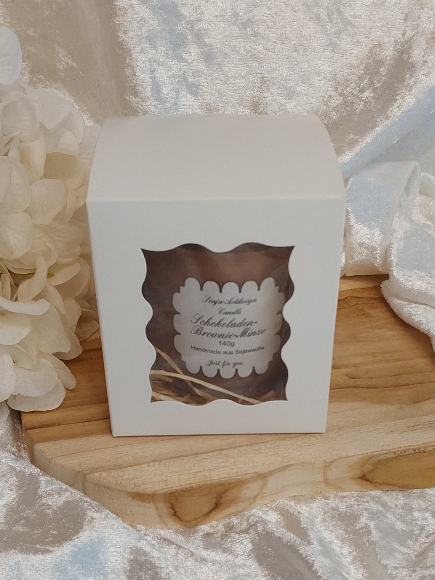 Duftkerze im Glas Schokoladen-Brownie-Minze