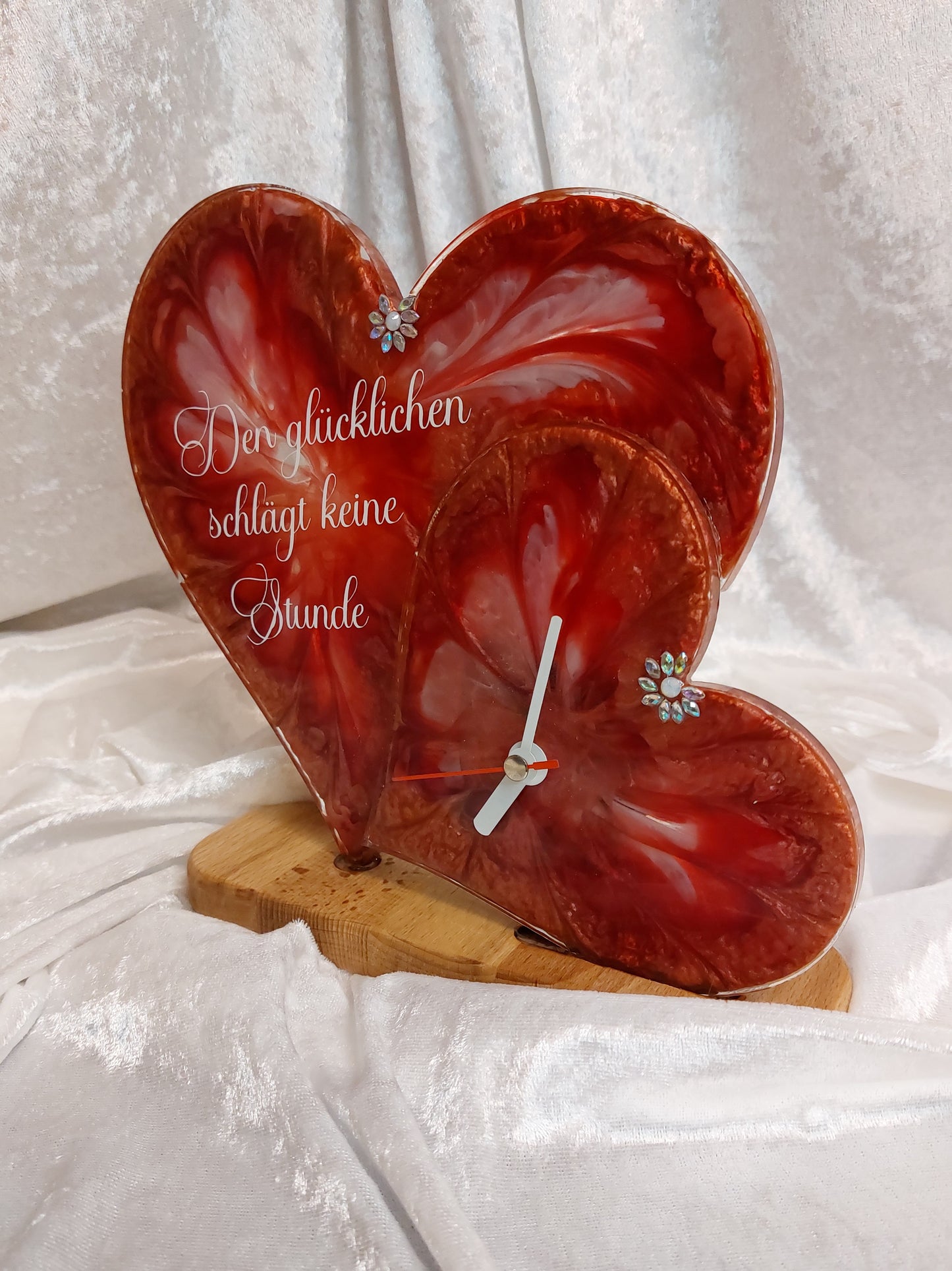Resin Tisch Uhr mit Spruch