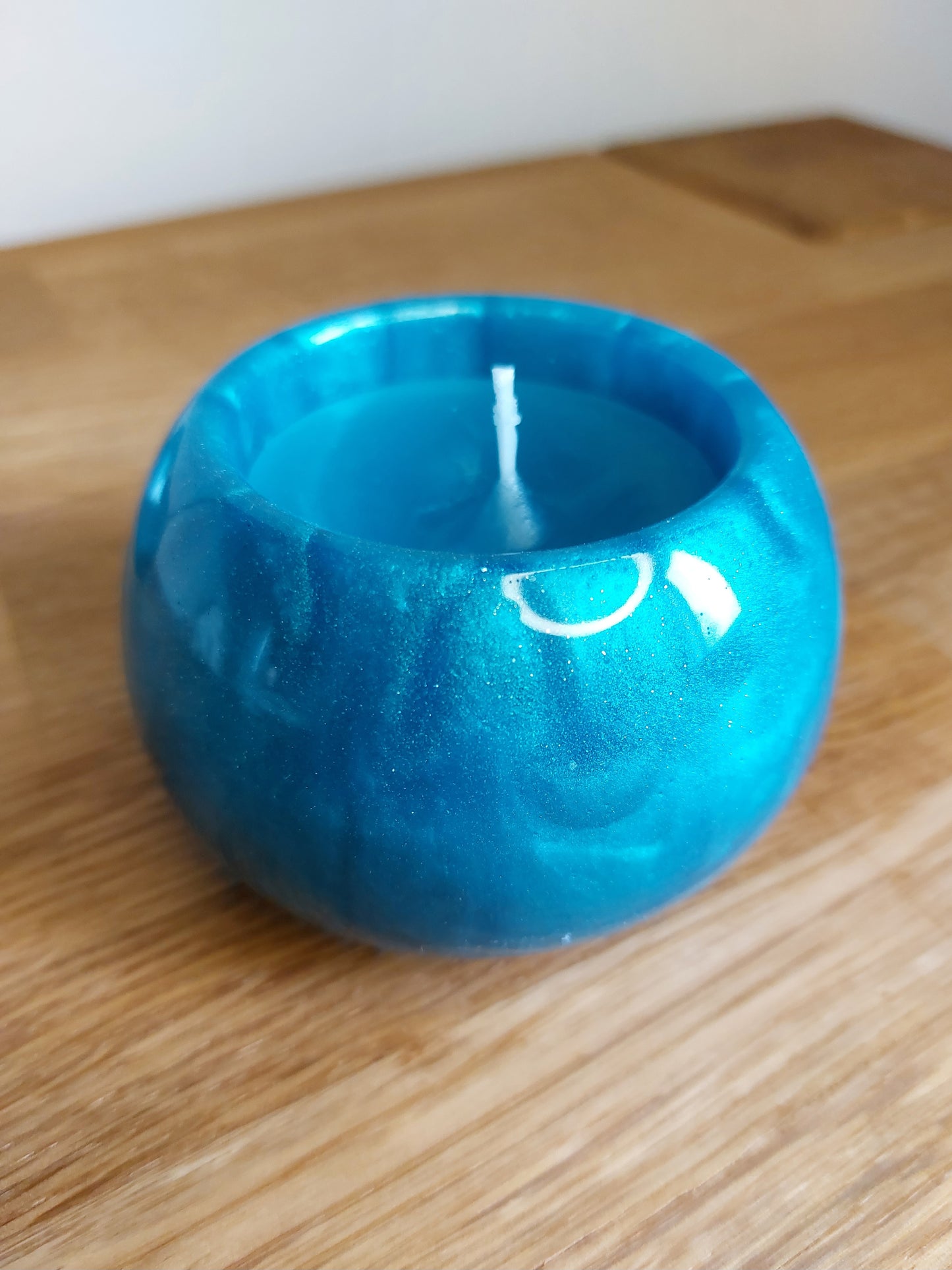 Resin Teelichter in Blau 2er Set