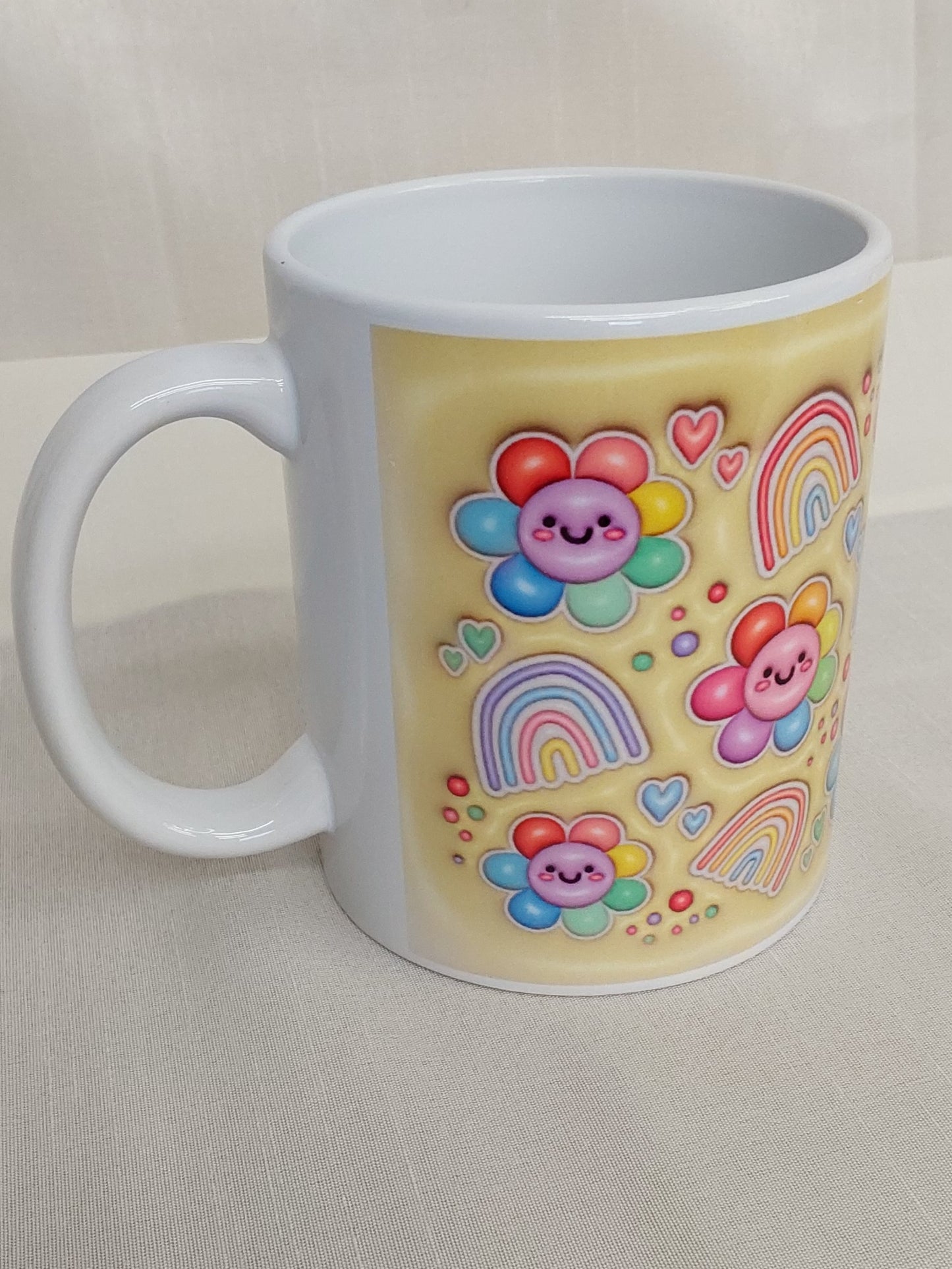 Tasse 3D Regenbogen Blumen
