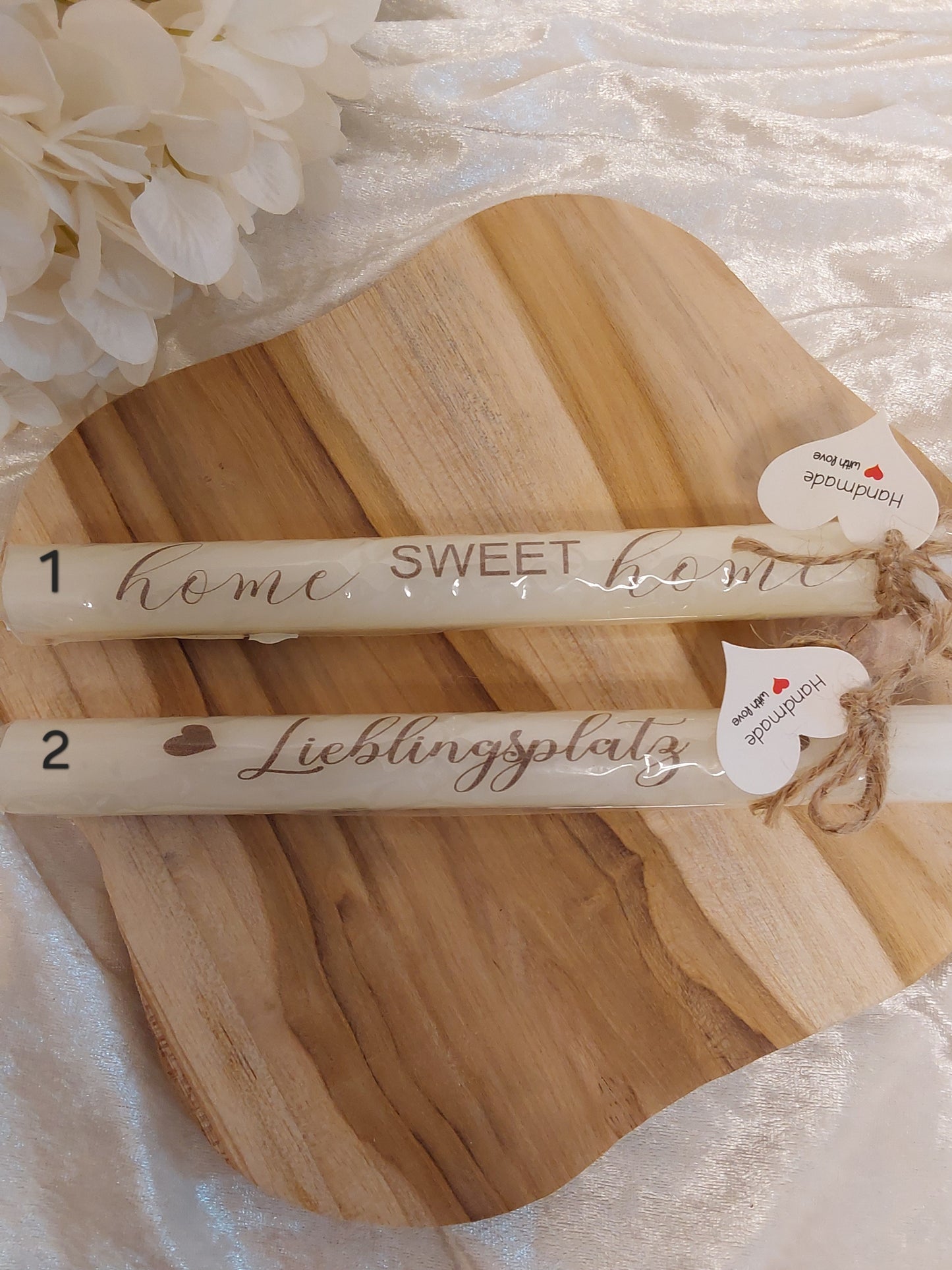 Stabkerzen mit Aufschrift