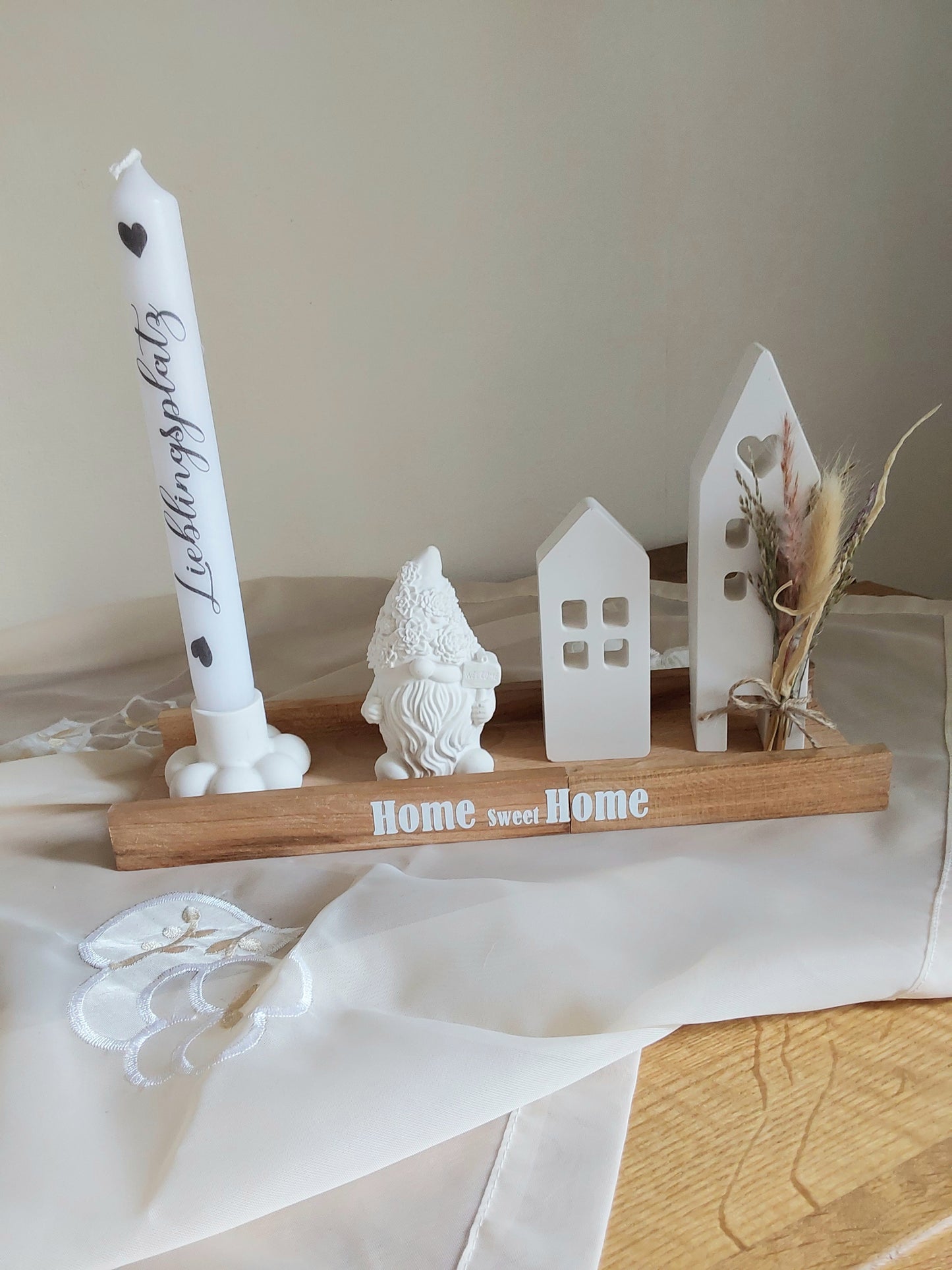 Geschenk-Set Holztablett Häuschen Wichtel