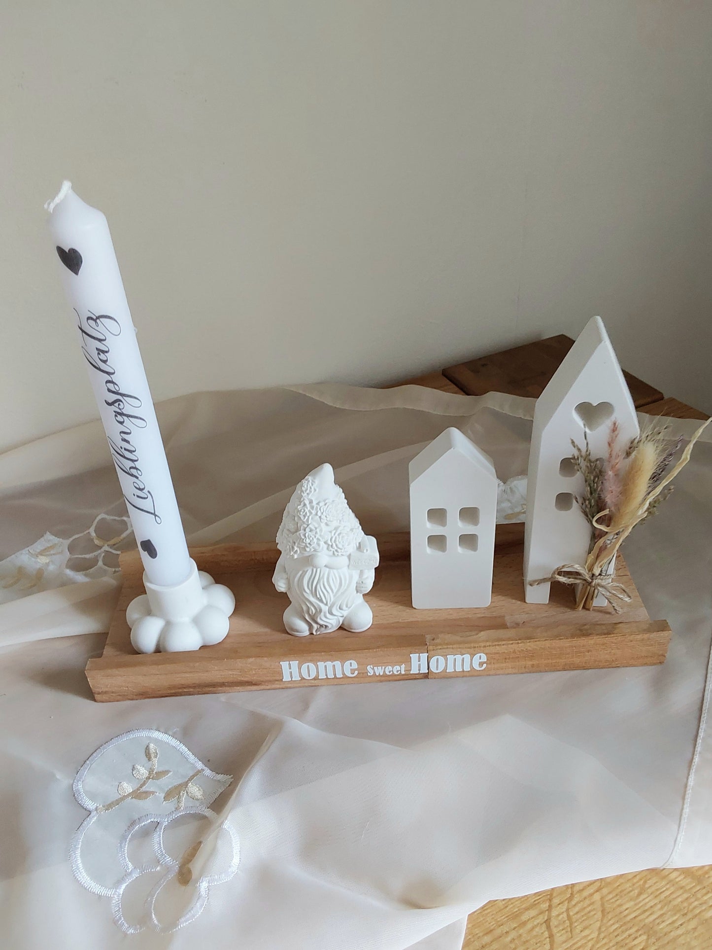 Geschenk-Set Holztablett Häuschen Wichtel
