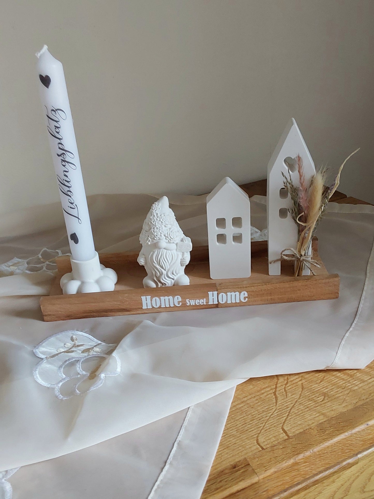 Geschenk-Set Holztablett Häuschen Wichtel