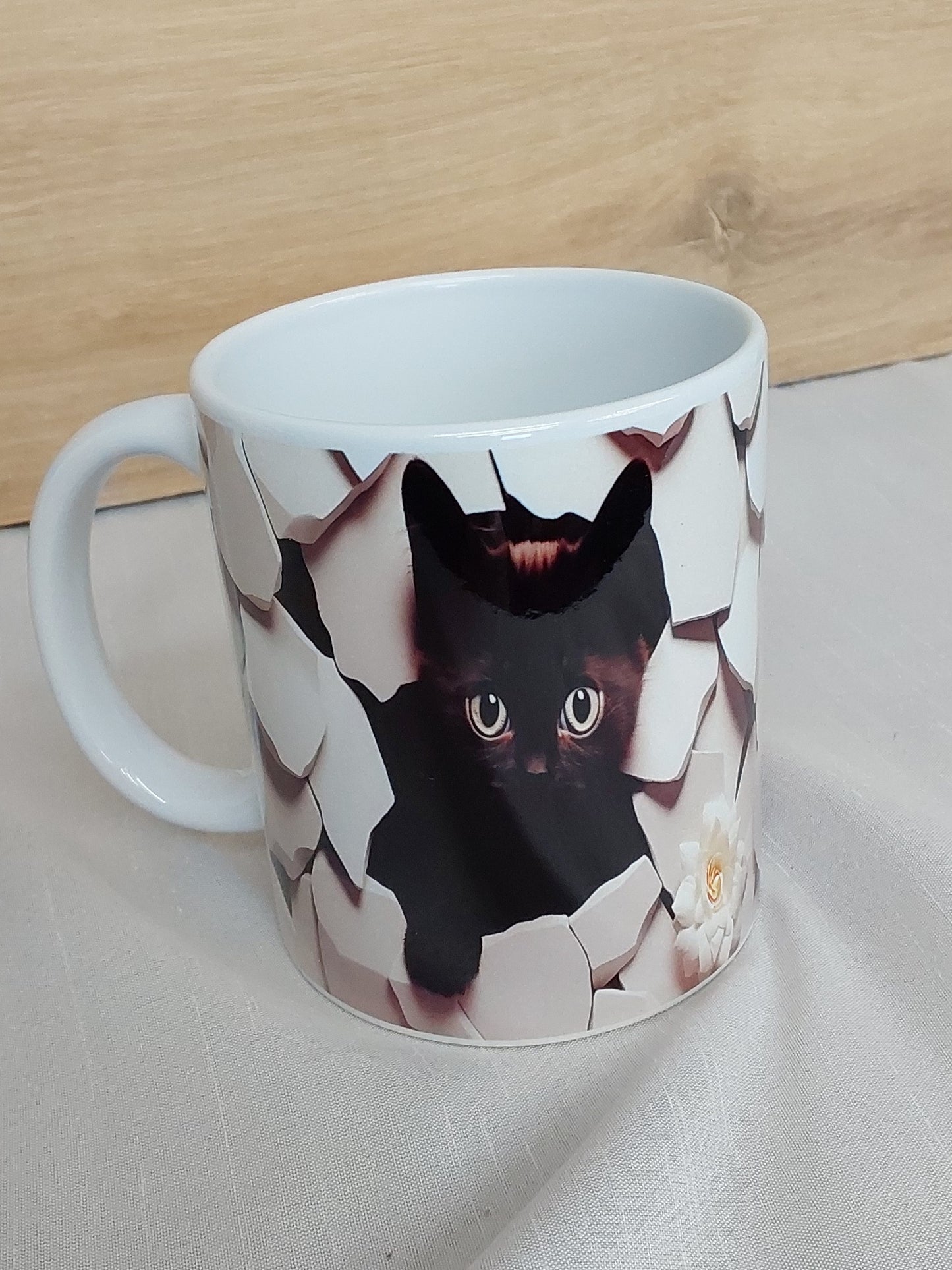 Keramiktasse schwarze Katze