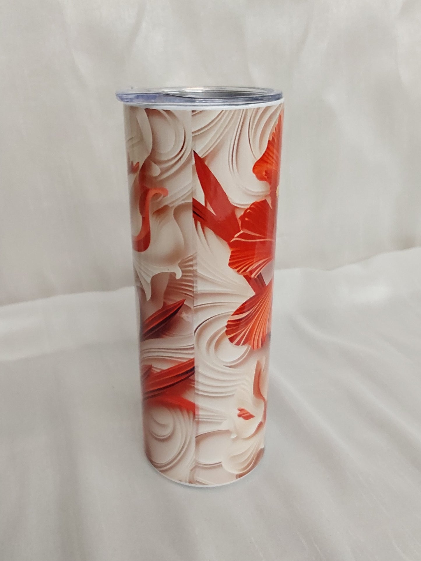 Tumbler Rot/Weiße Iris sublimiert