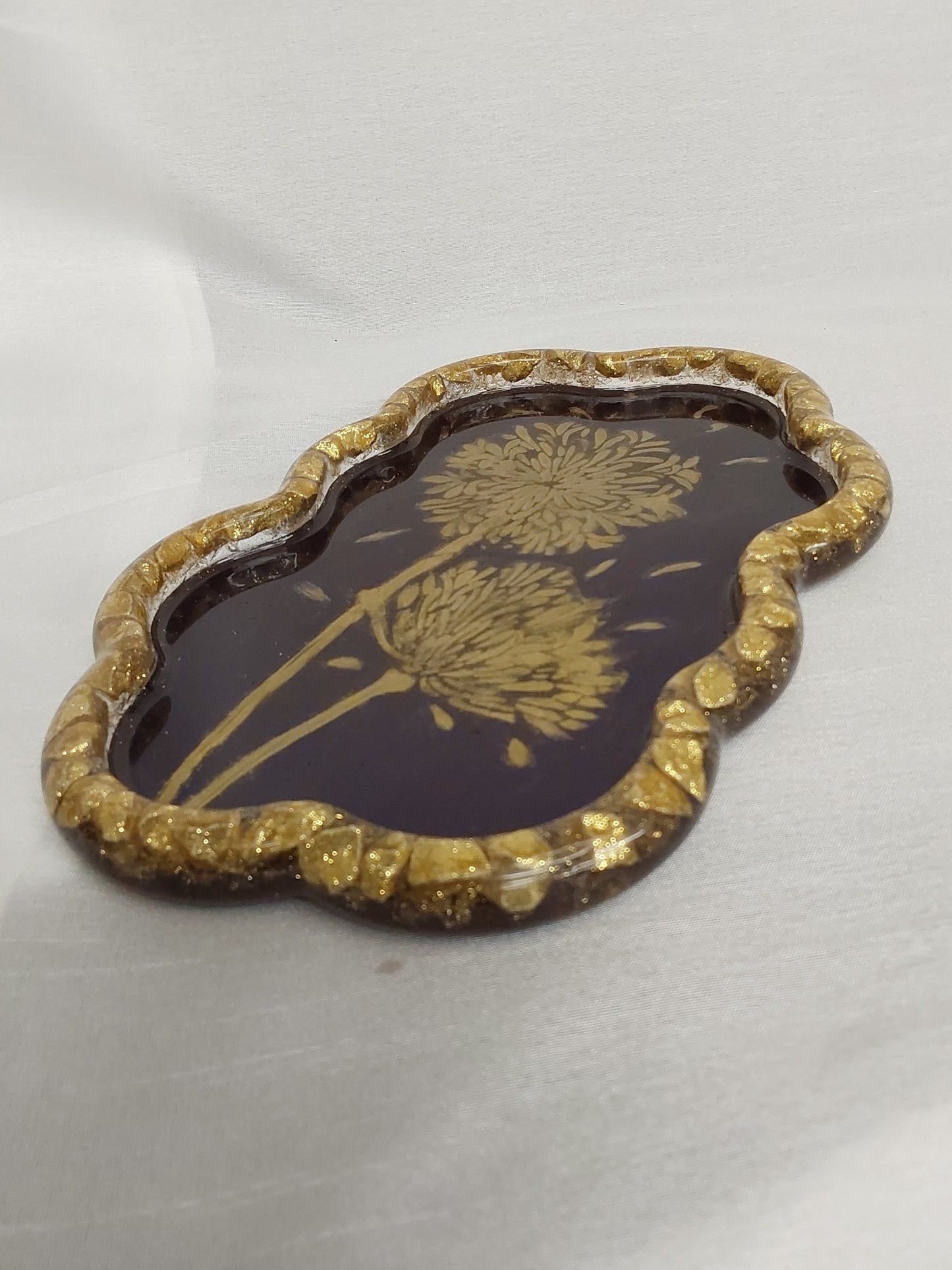 Resin Schale/kleines Tablett Pusteblume