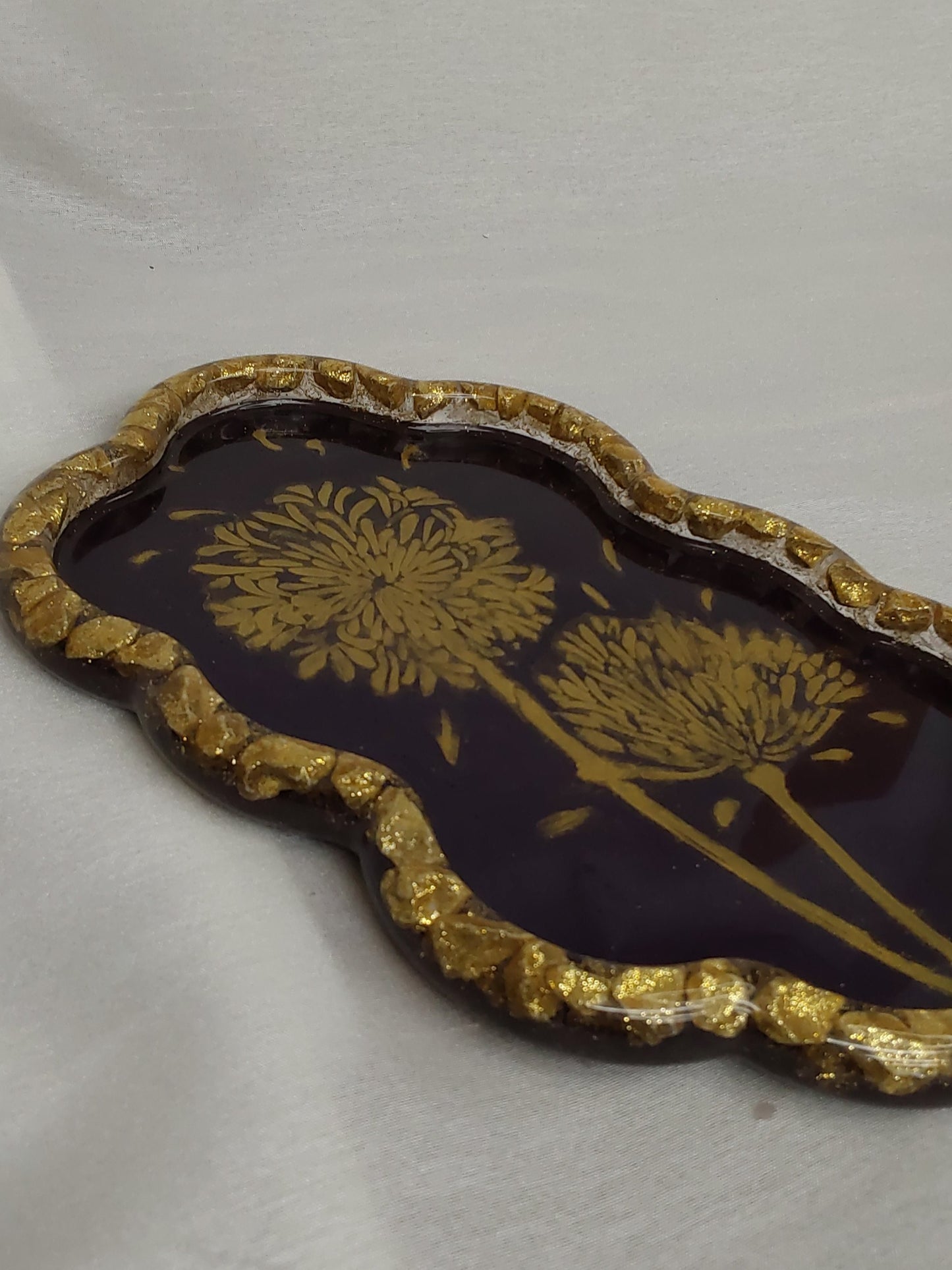 Resin Schale/kleines Tablett Pusteblume