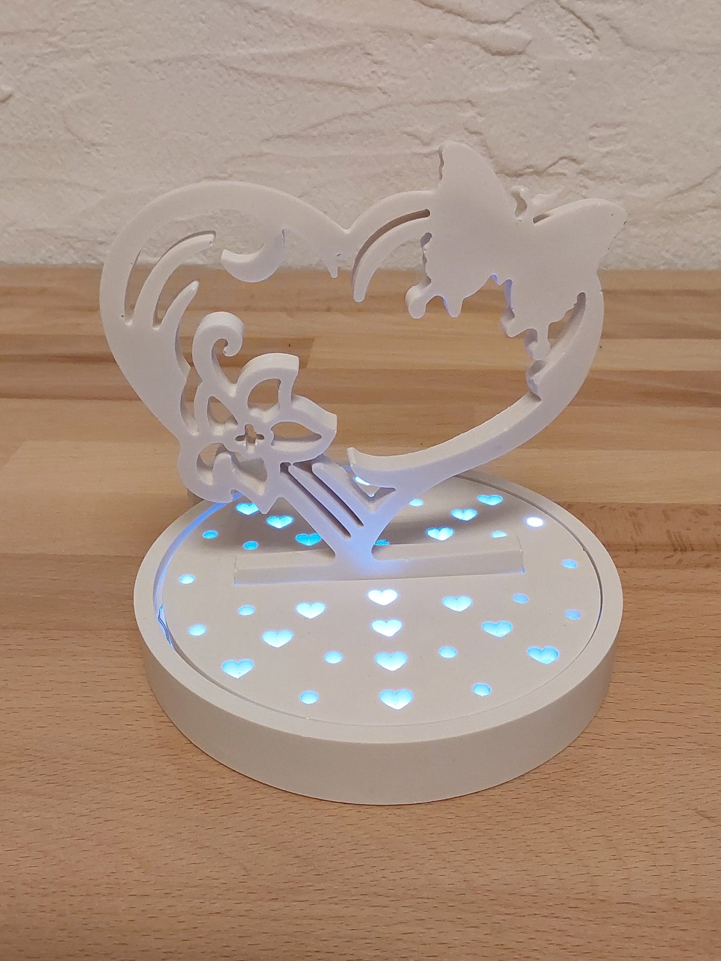 Lichterdose mit Herz aus Jesmonite