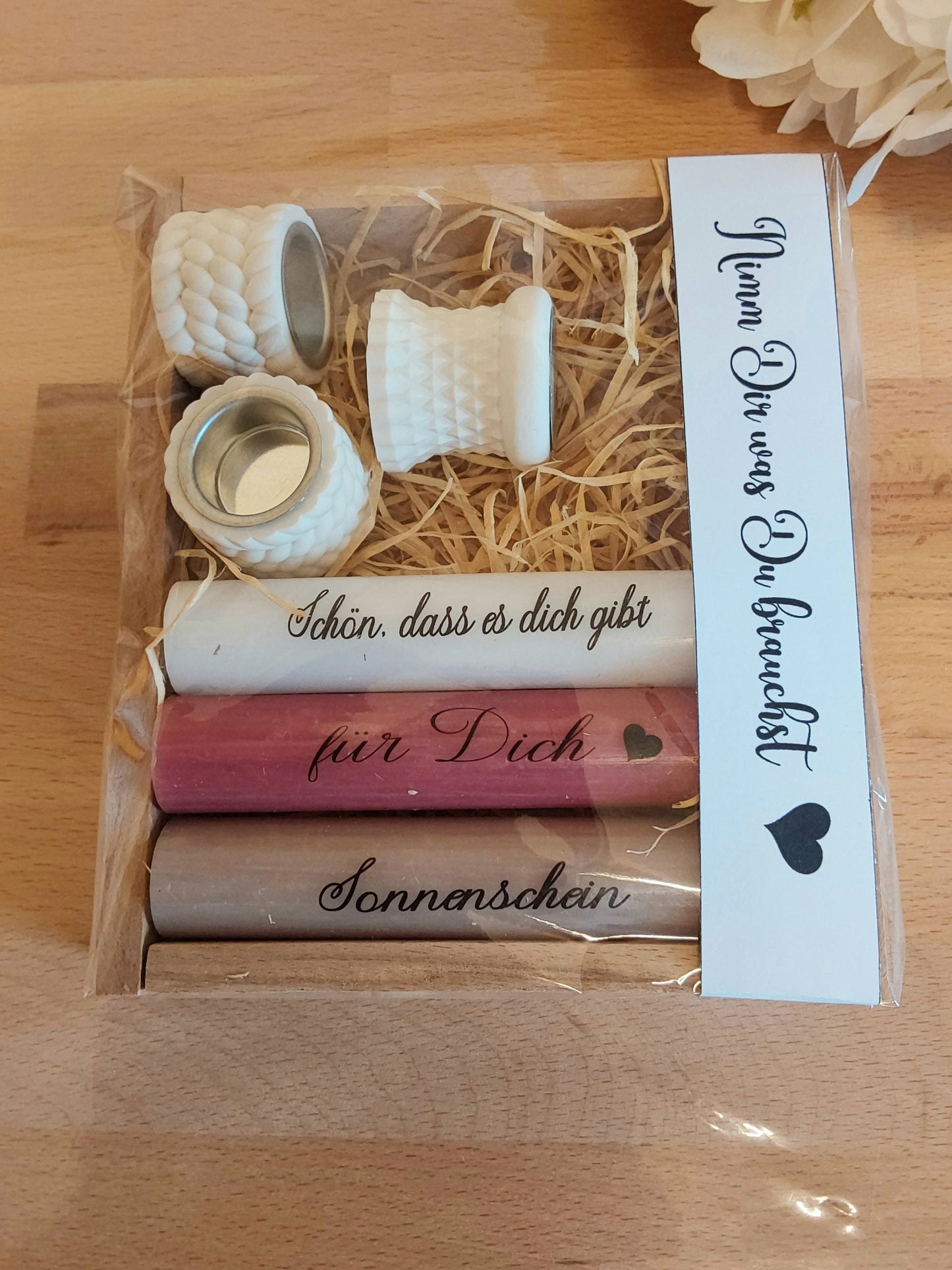 Kerzen Set mit Kerzenhalter
