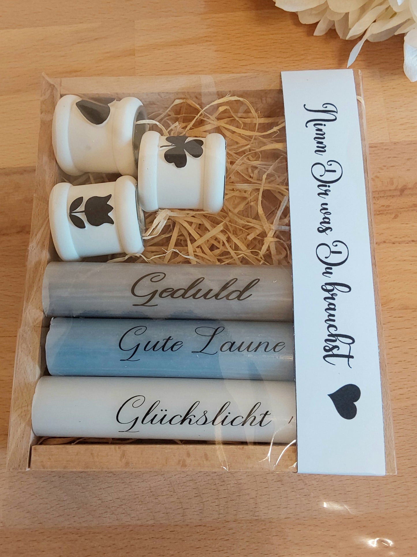Kerzen Set mit Kerzenhalter