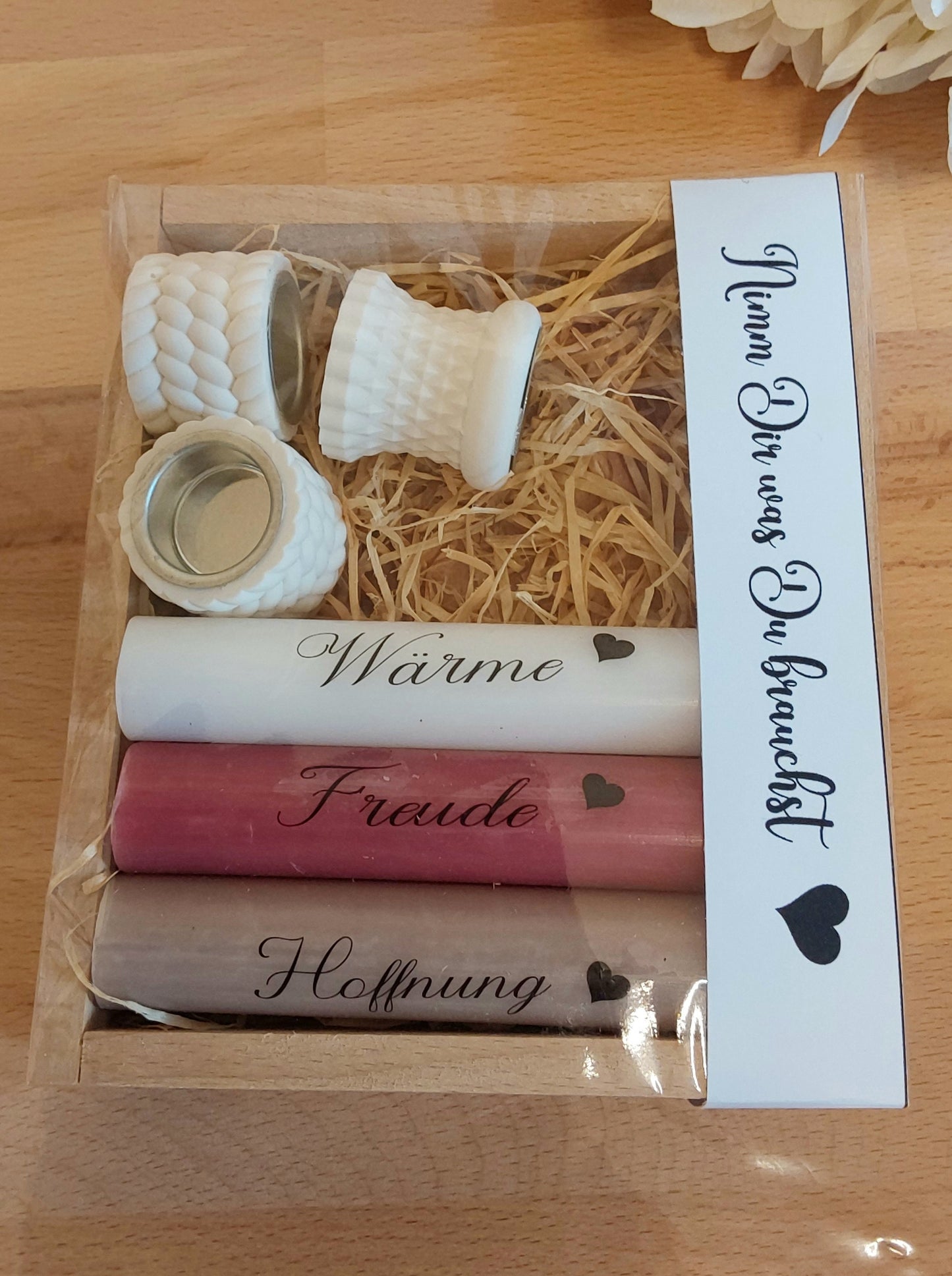 Kerzen Set mit Kerzenhalter