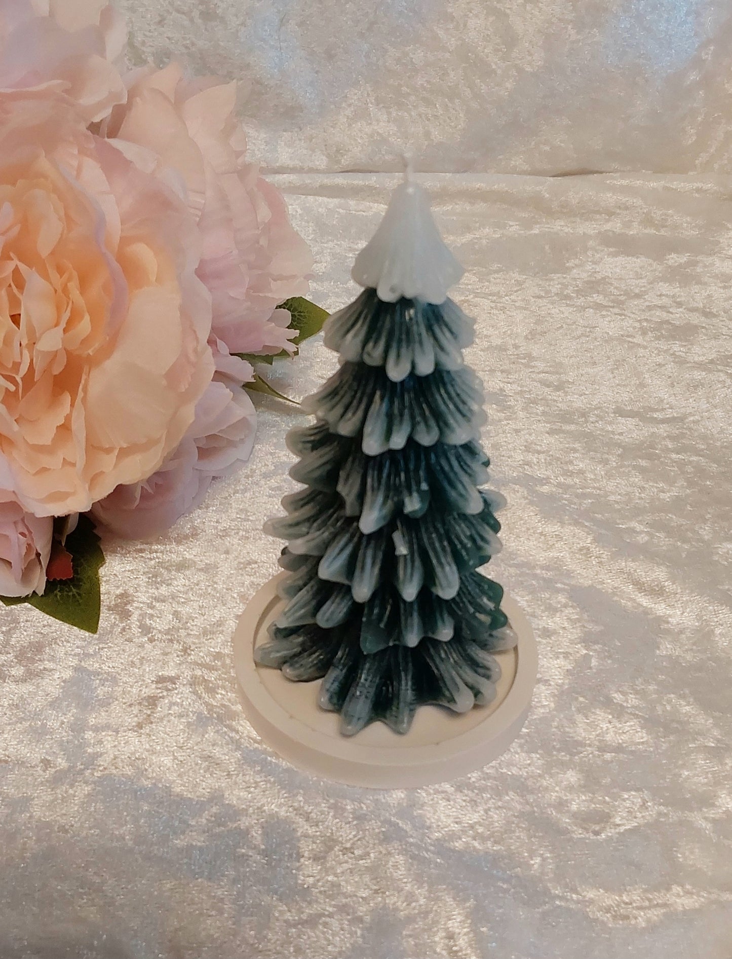 Tannenbaum Kerze mit Untersetzer