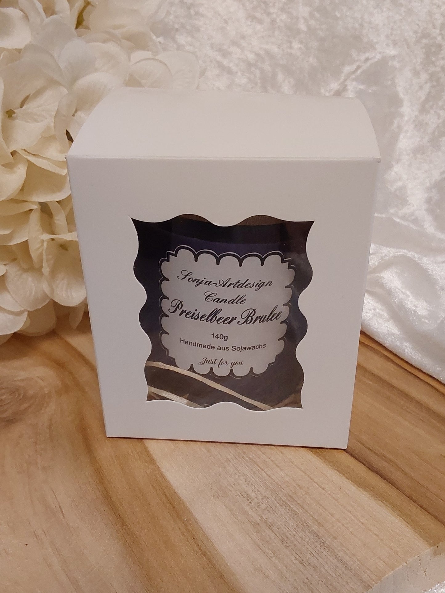 Duftkerze im Glas Preiselbeer Brulee