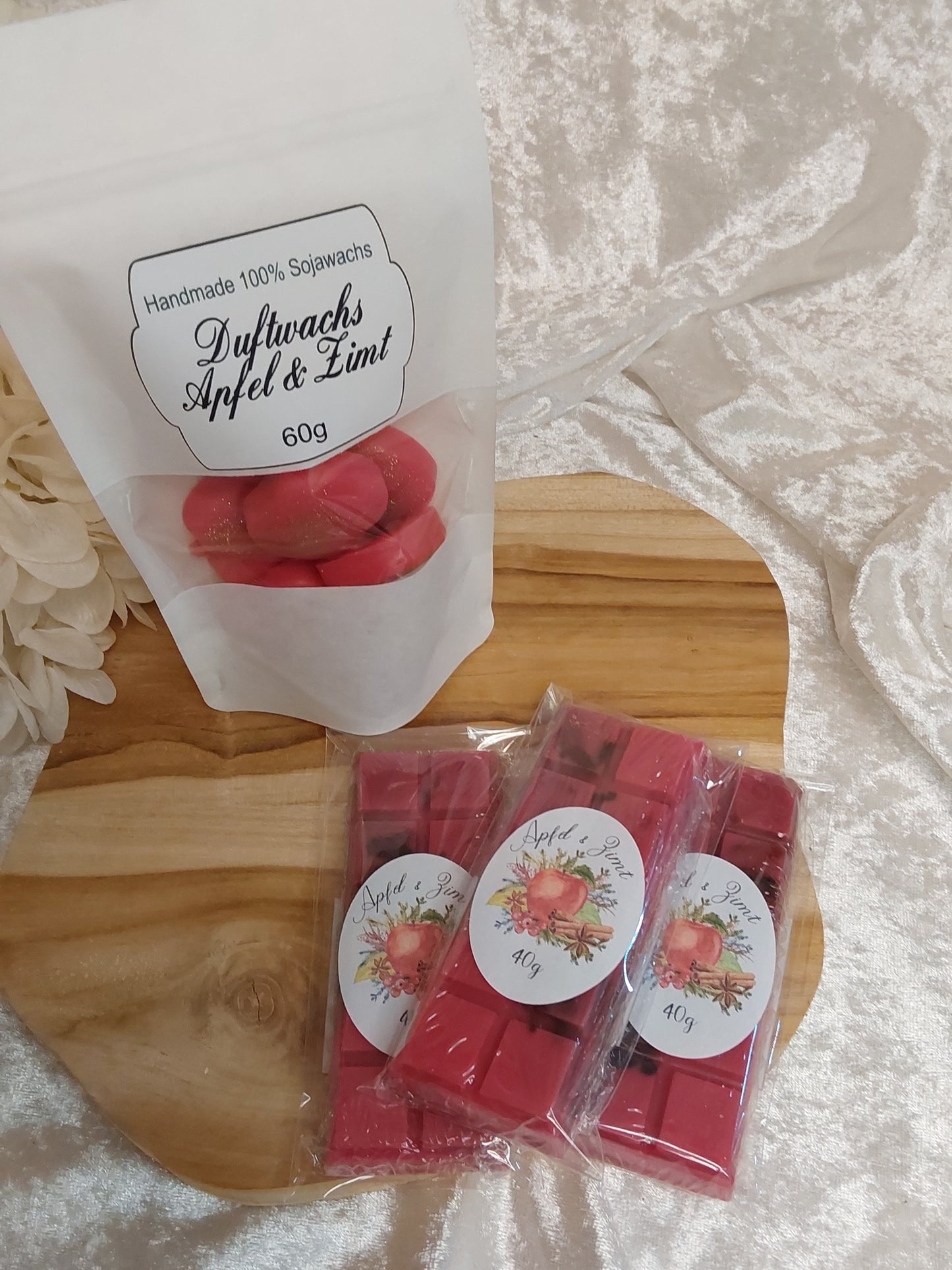 Duftmelt/Duftwachs 2 Varianten, Duft  Apfel & Zimt