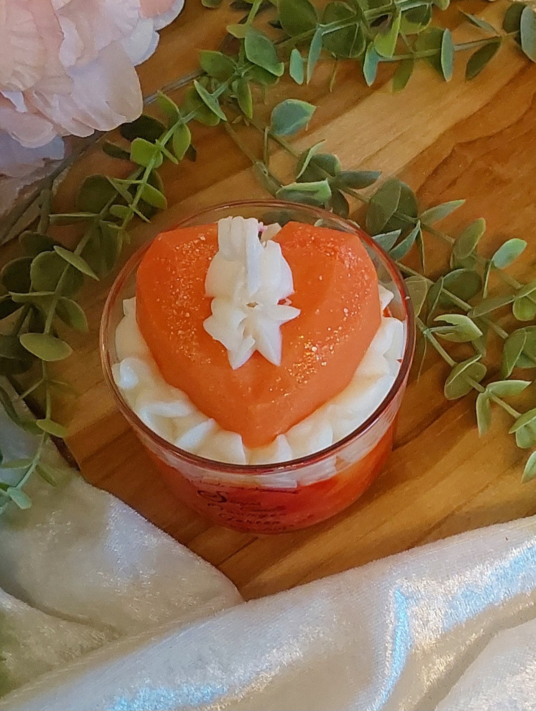 Orangen Traum mit Herz Duftkerze