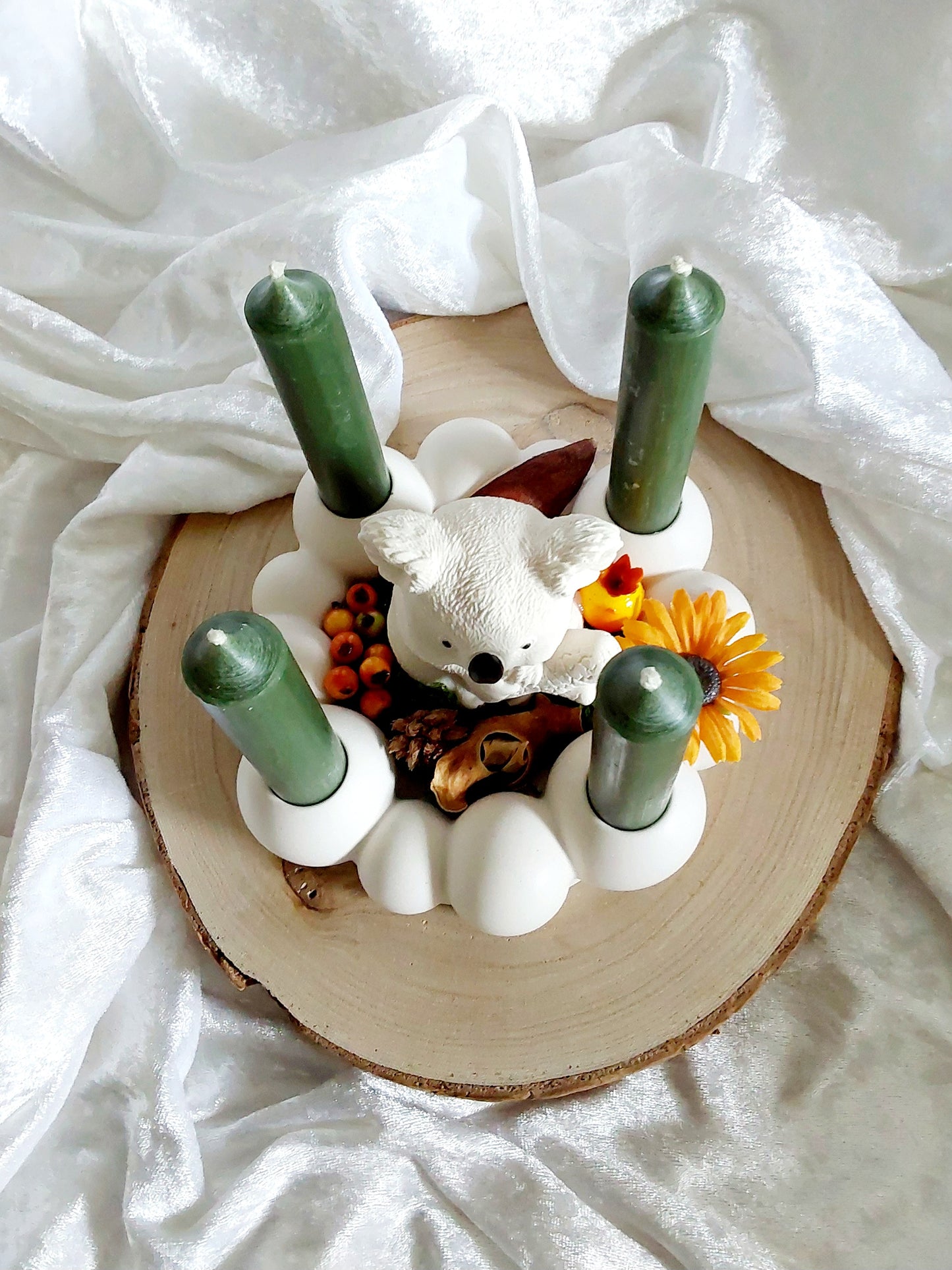 Runder Bubble-Kerzenhalter mit Koala-Bär