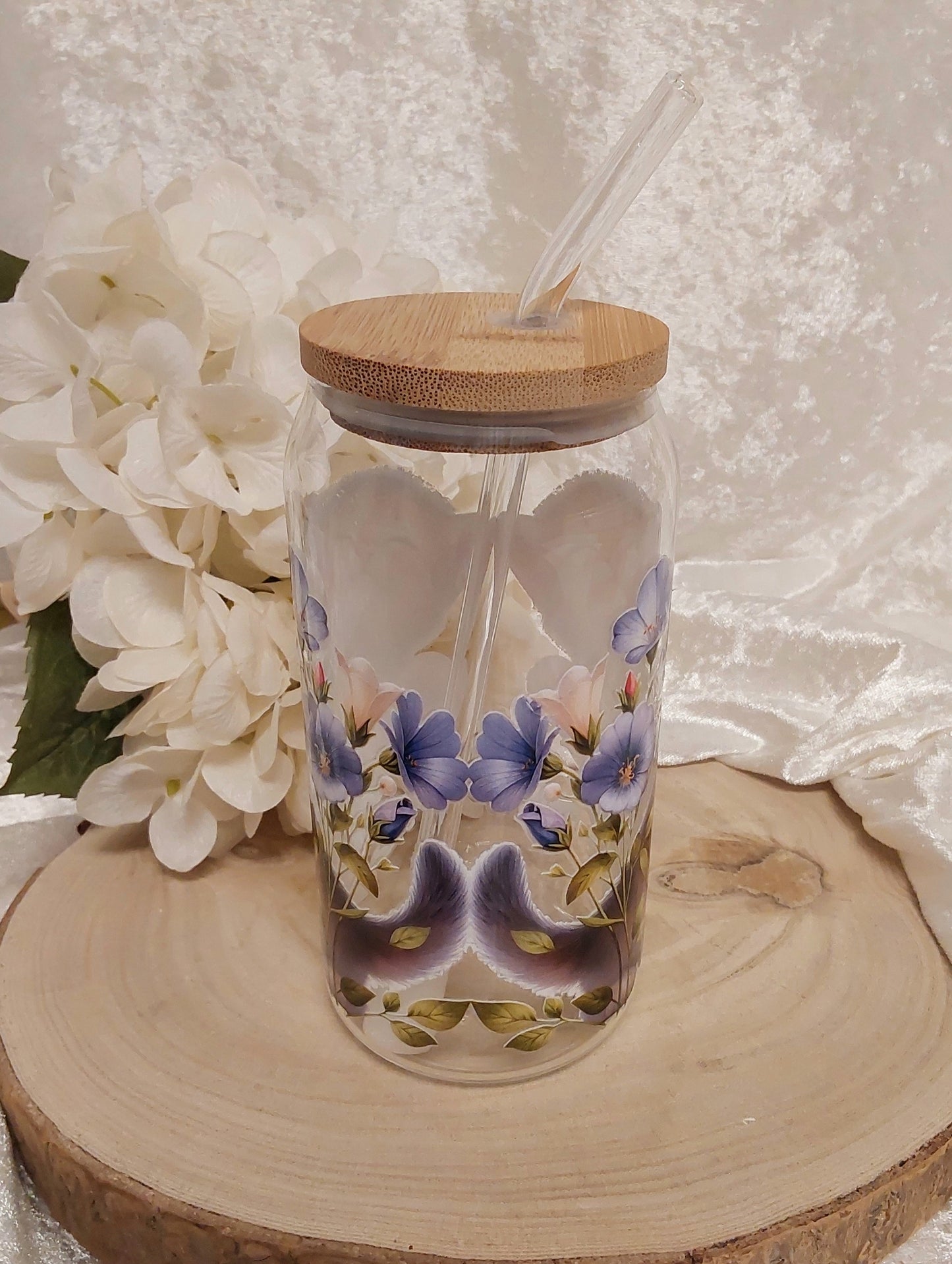 Trink-Glas mit Katzen-Motiv