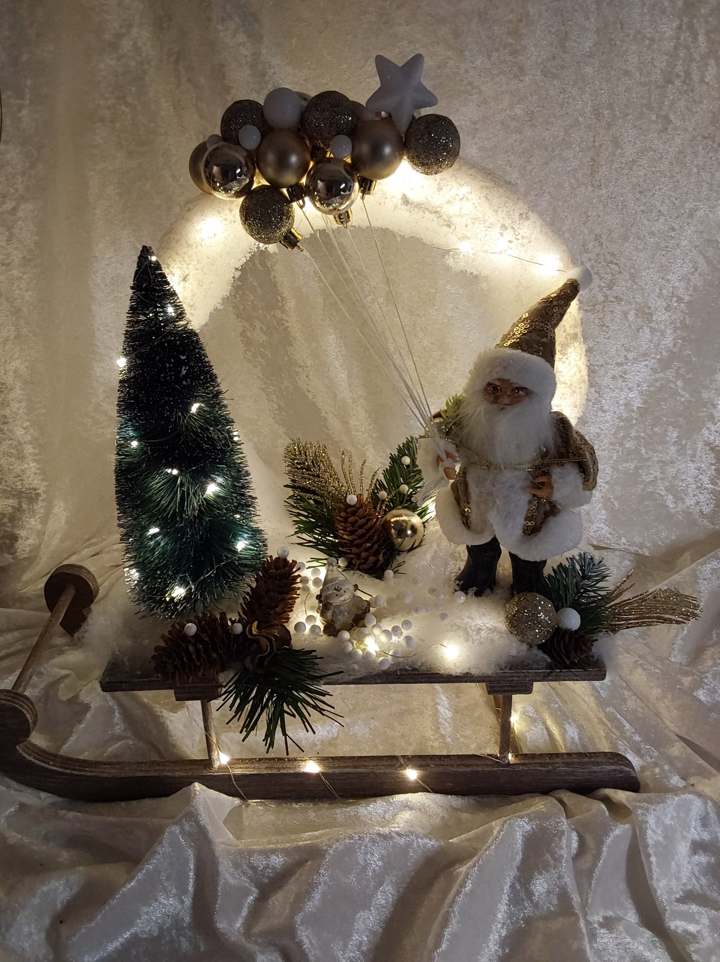 Weihnachtsschlitten mit Beleuchtung