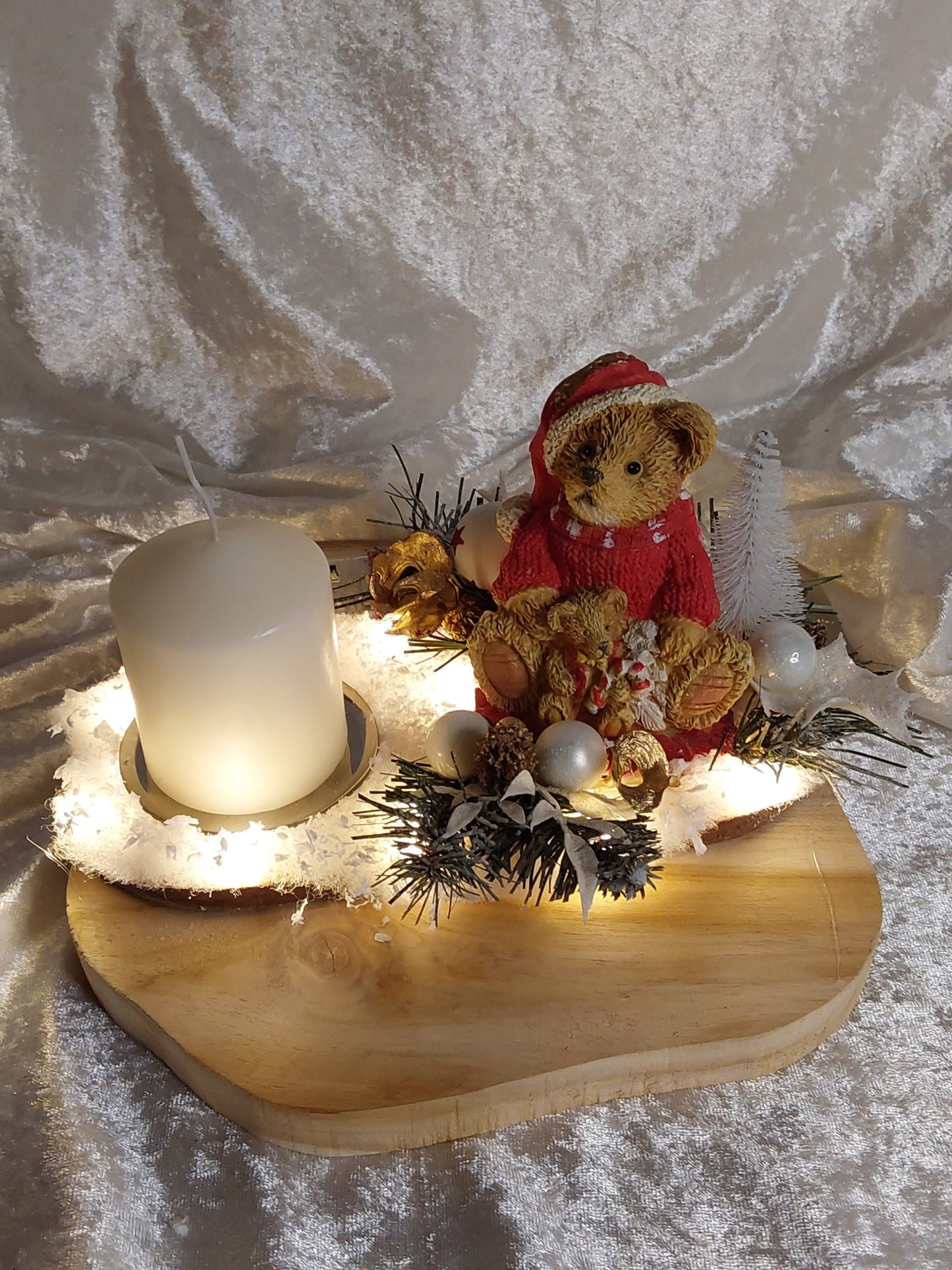 Kleines Weihnachtsgesteck für Bärchen-Liebhaber