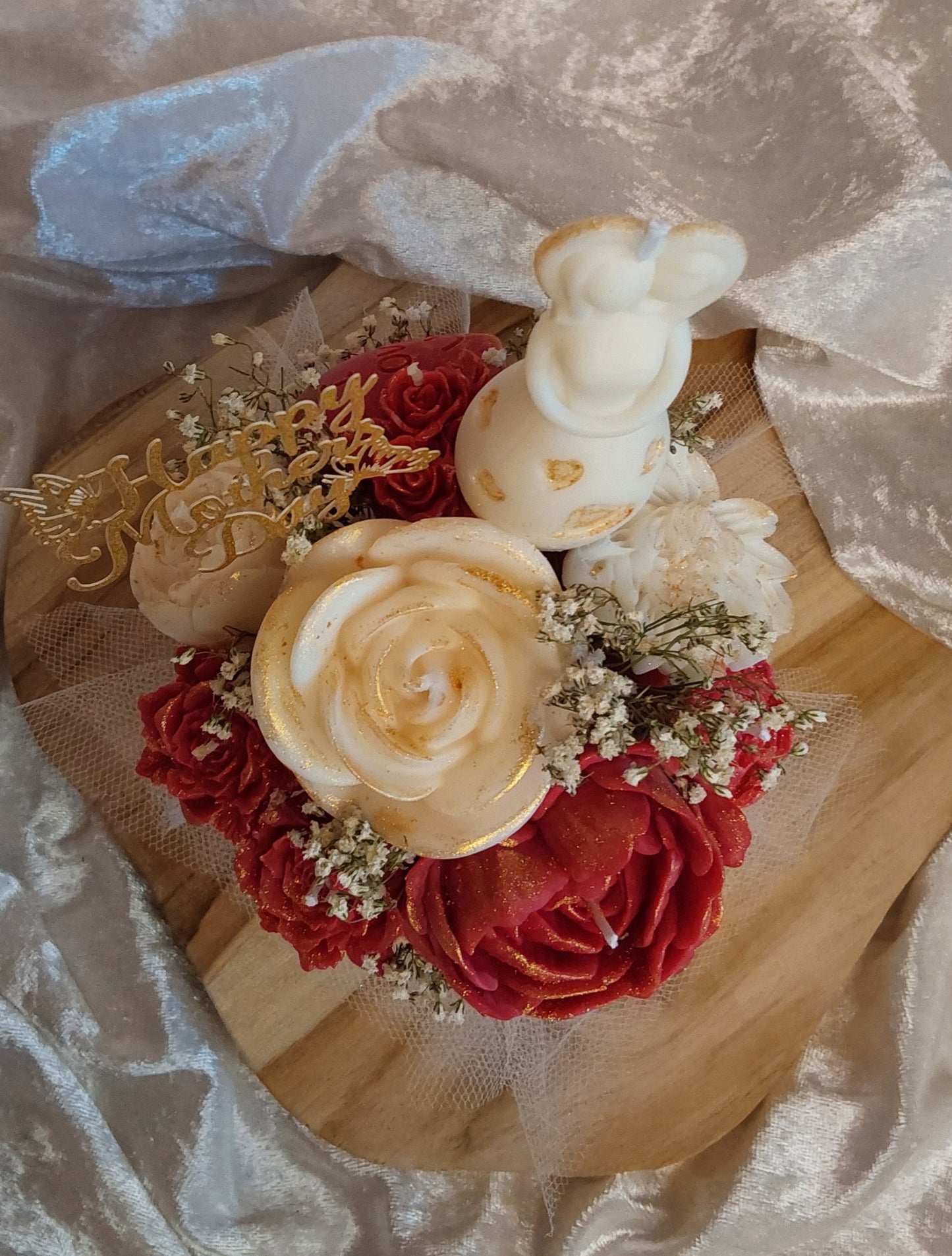 Blumenstrauß aus Kerzen zu Muttertag