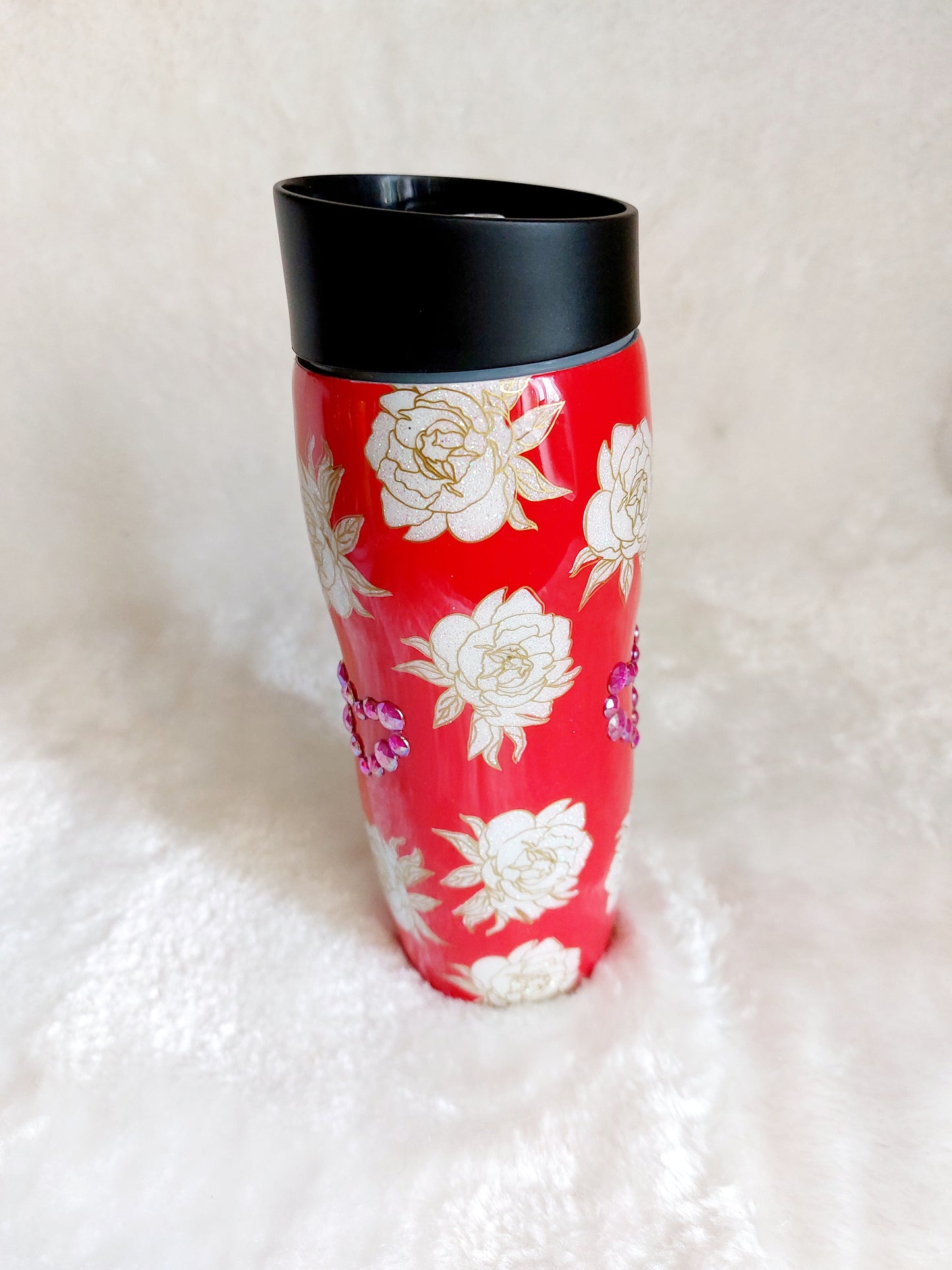 Tumbler Rosen Rot Strasssteine