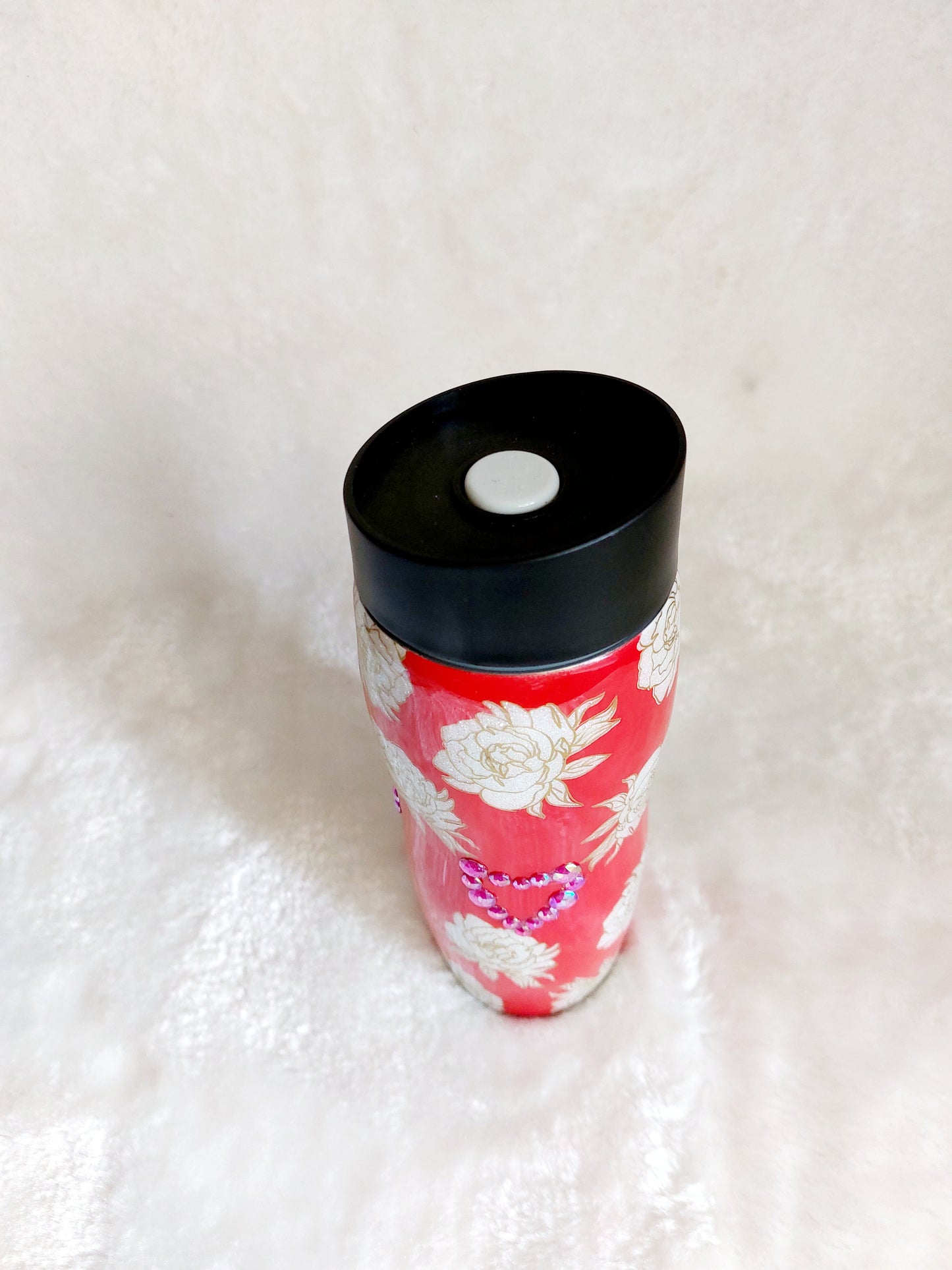 Tumbler Rosen Rot Strasssteine