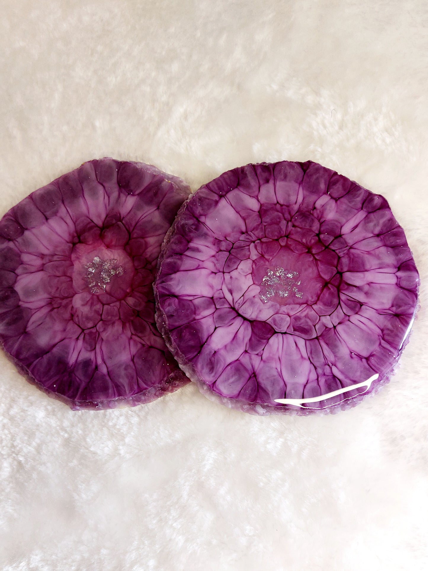 Resin Untersetzer 2er Set Lila