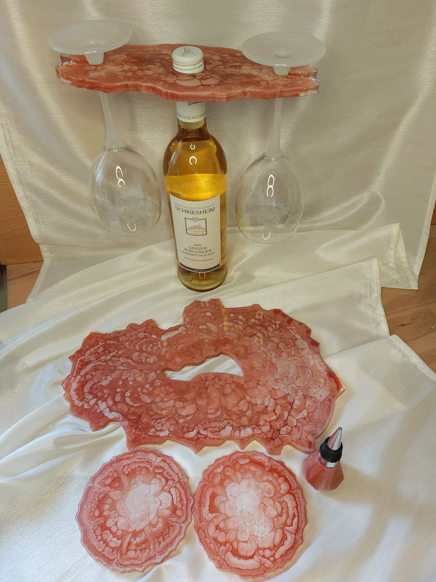 Resin Wein-Set und Tablett