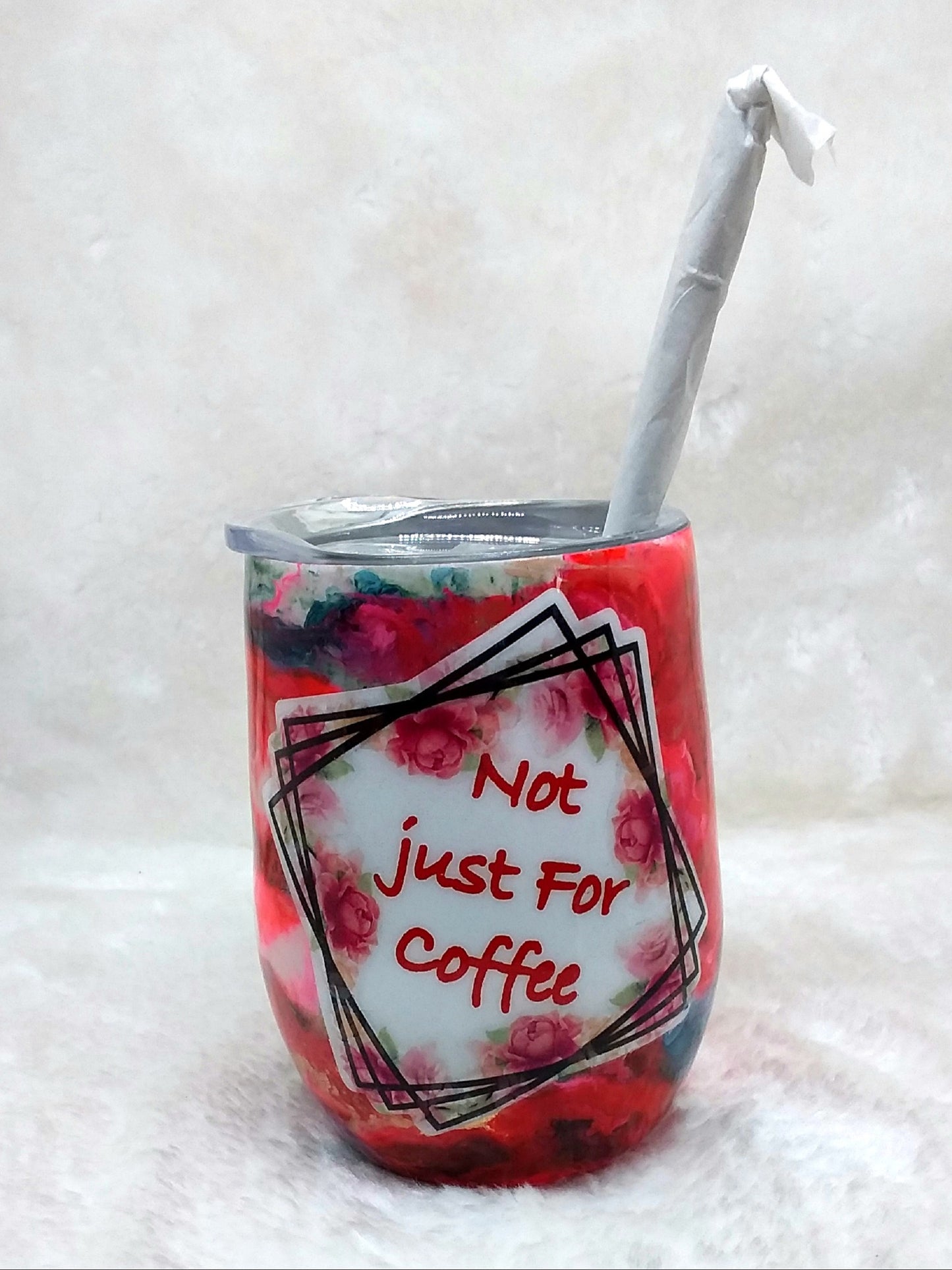 Tumbler Trinkbecher Spruch Strohhalm