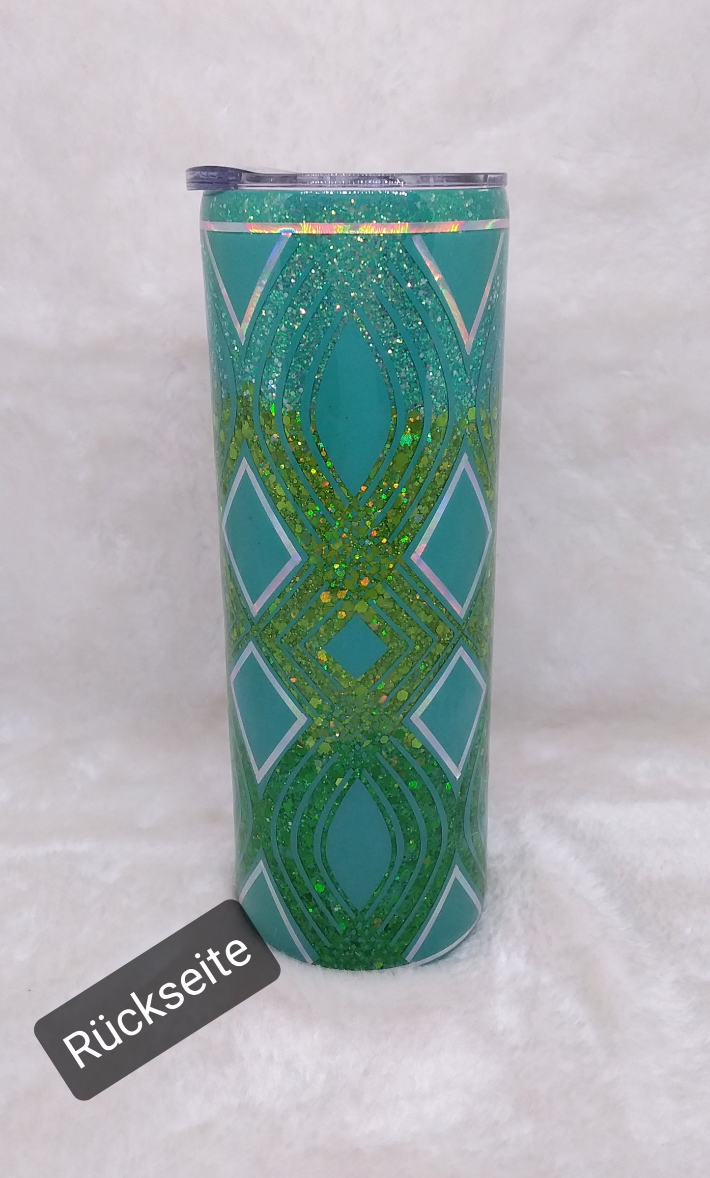 Tumbler Glitzer Grün Spruch