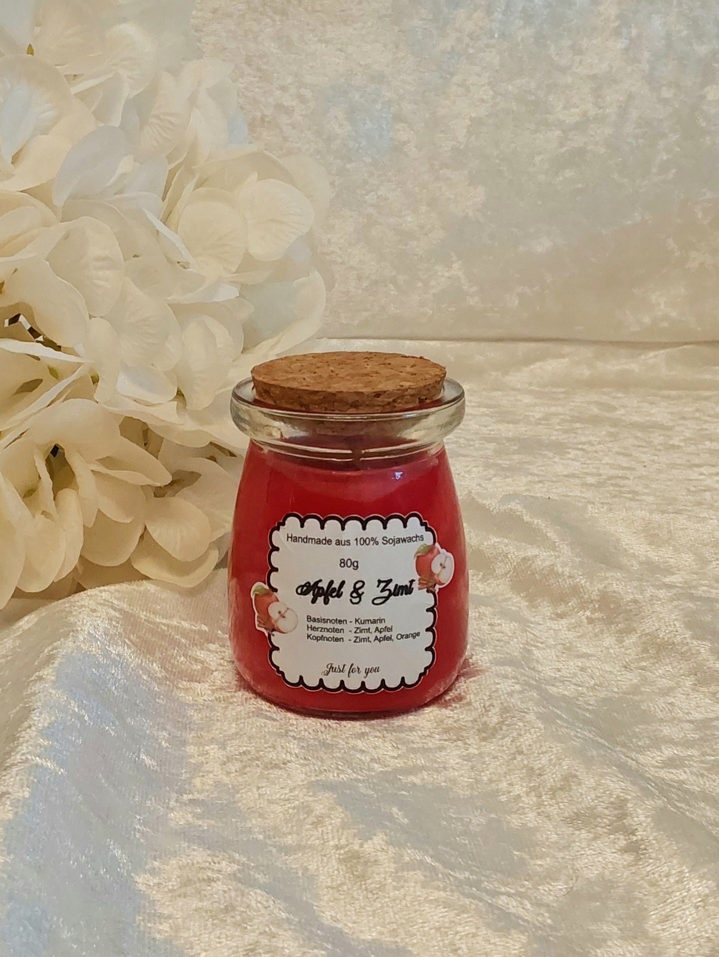 Duftkerze im Glas, Apfel & Zimt 80g