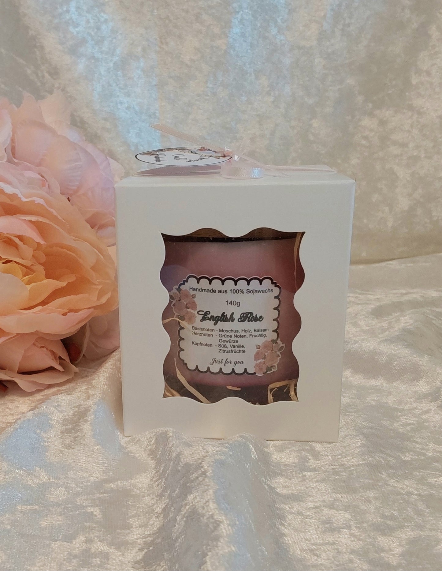 Duftkerze im Glas, English Rose 140g