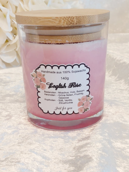 Duftkerze im Glas, English Rose 140g