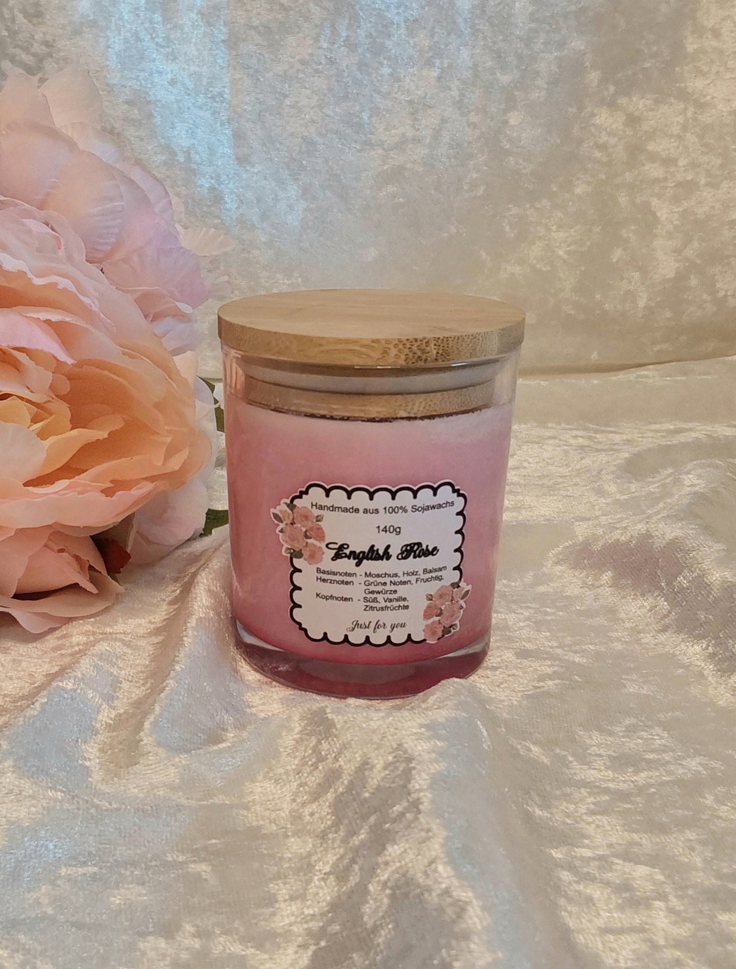 Duftkerze im Glas, English Rose 140g