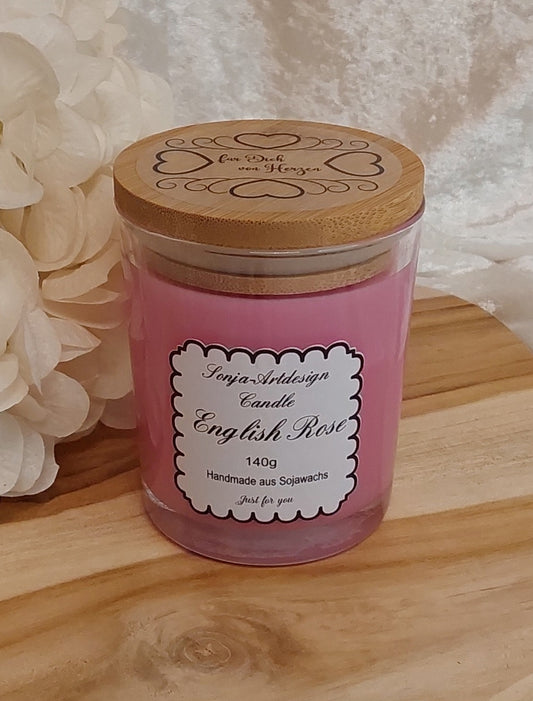 Duftkerze im Glas, English Rose 140g