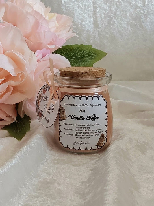 Duftkerze im Glas,  Vanille Toffee 80g