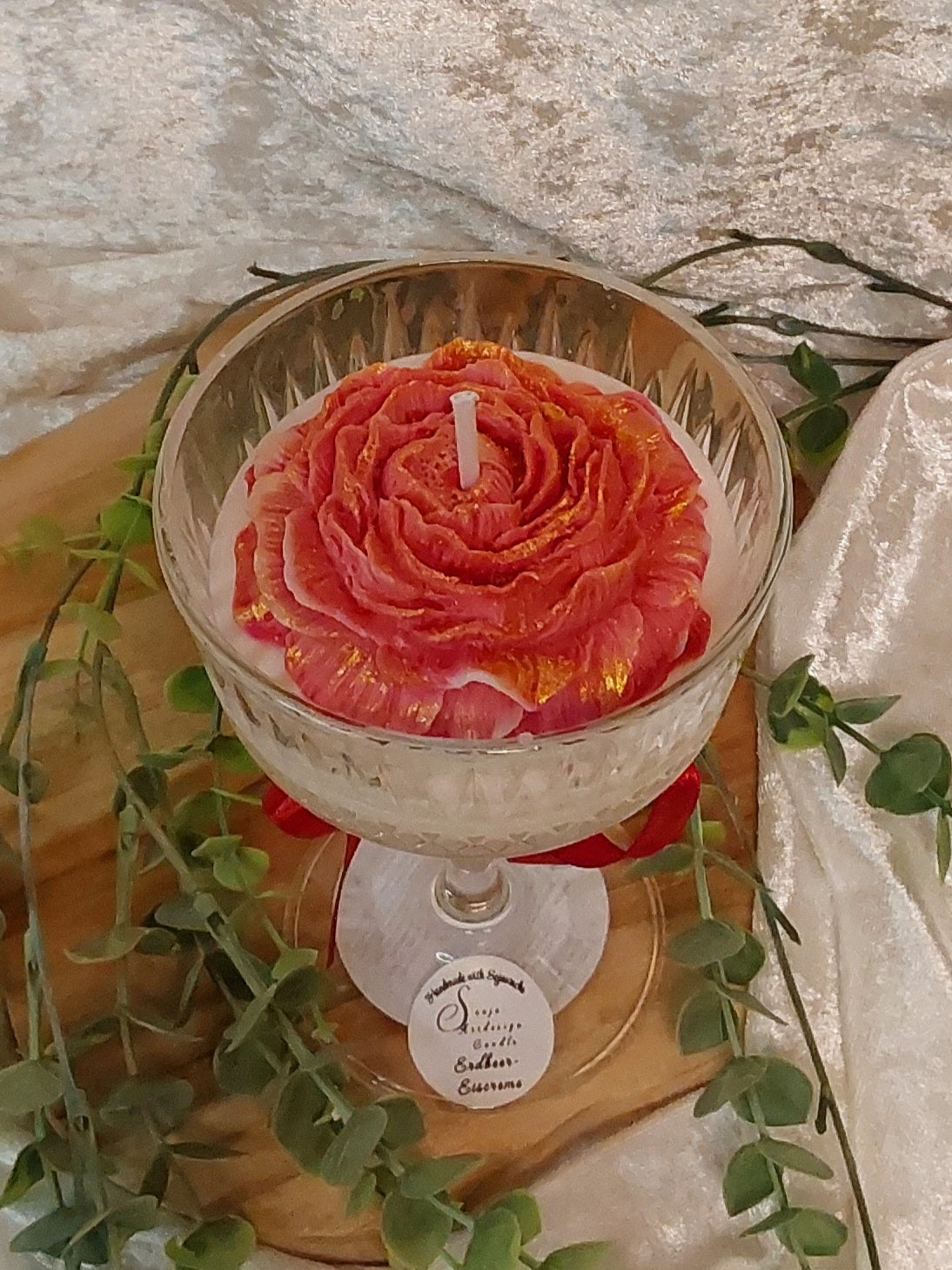 Erdbeer-Eiscreme-Blüten-Duftkerze