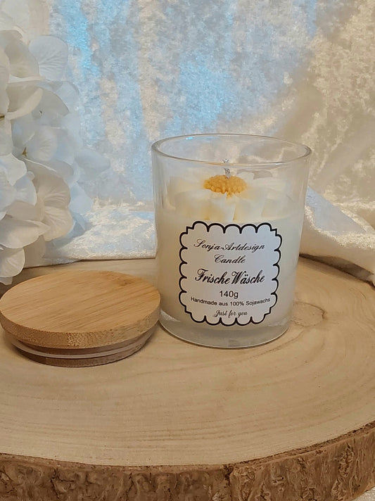 Duftkerze im Glas, Frische Wäsche 140g