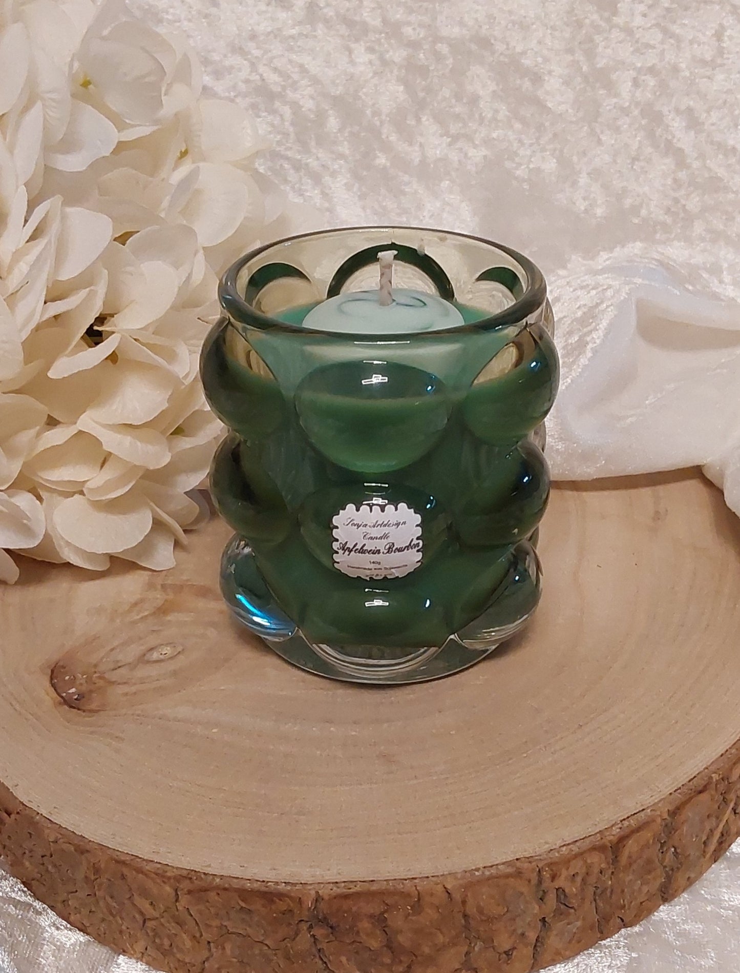 Duftkerze im Bubble-Glas Apfelwein Bourbon 140g