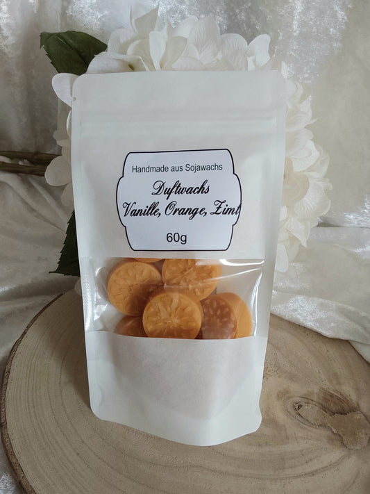 Duftwachs/Melts Vanille, Orange, Zimt  60g
