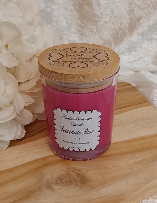 Duftkerze im Glas Frizzante Rose 140g