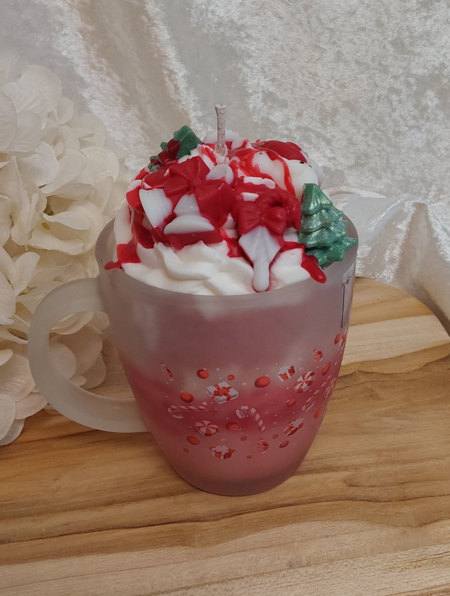 Kerze in Glastasse Weihnachtswunsch 350g